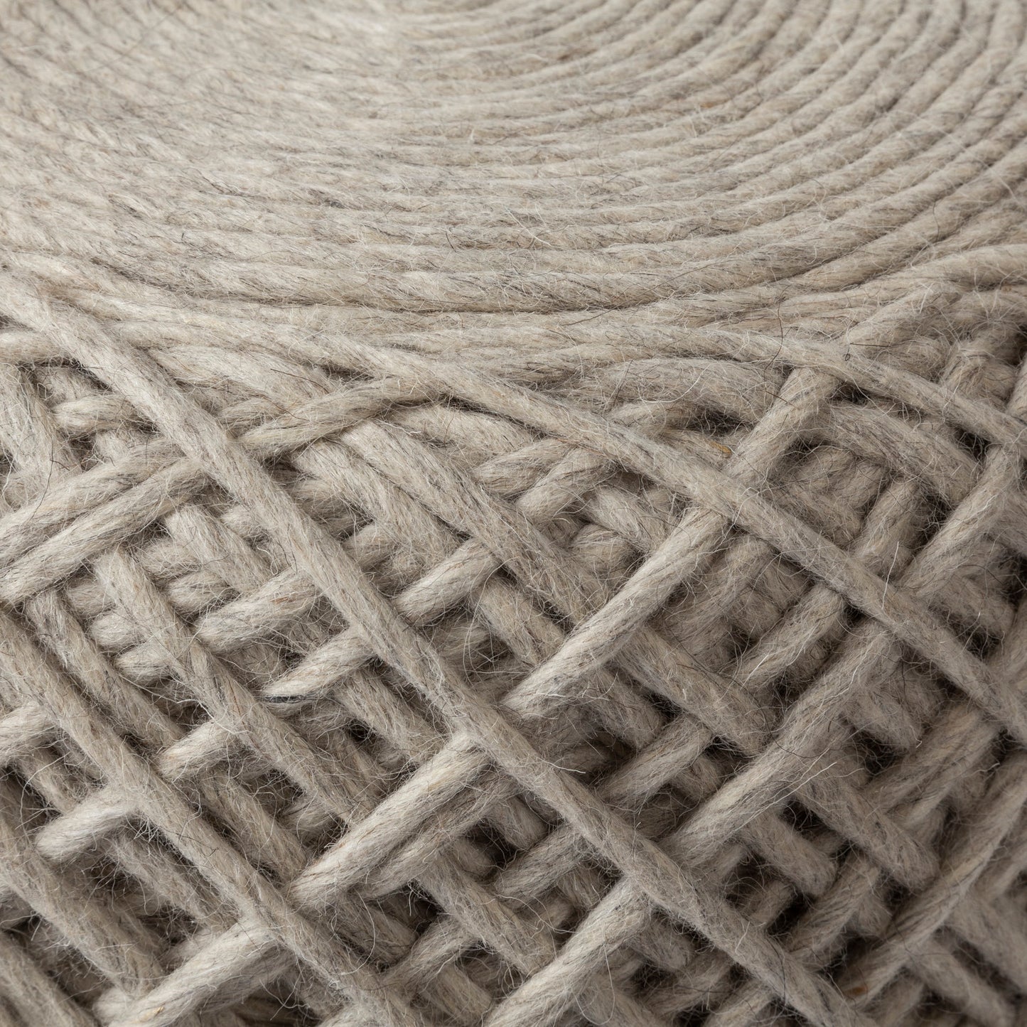 Allium Pouf Beige Wool - poufs