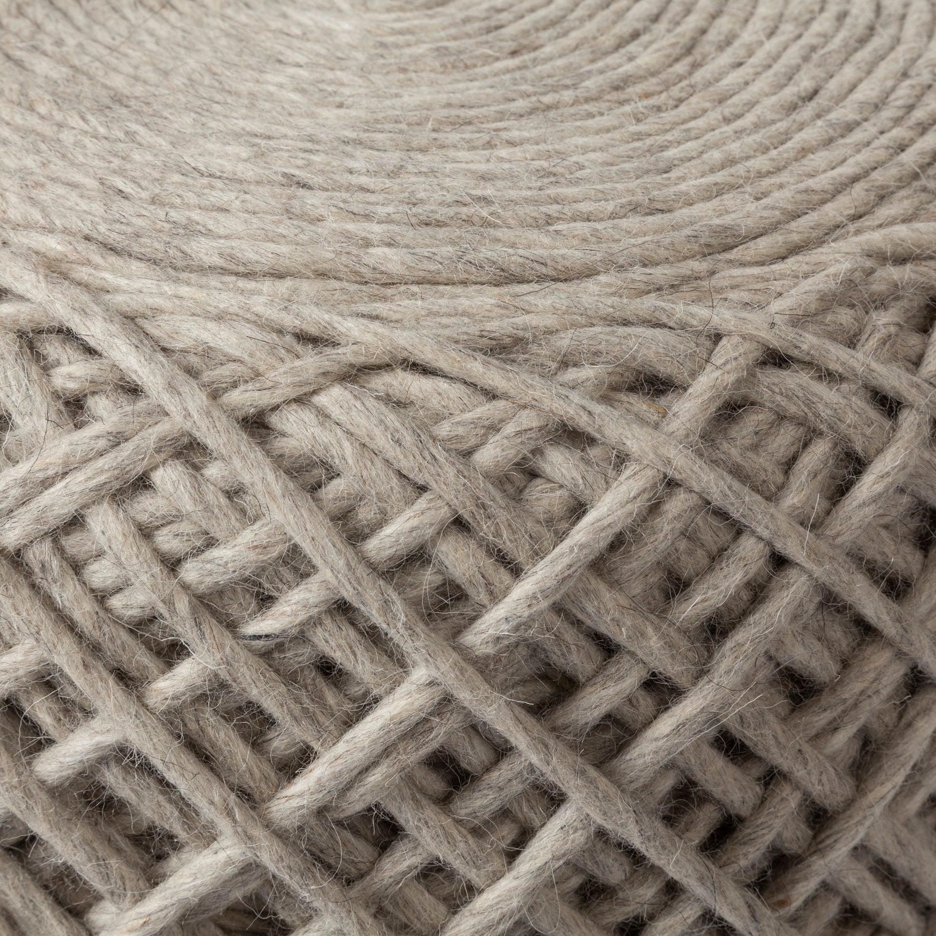 Allium Pouf Beige Wool - poufs