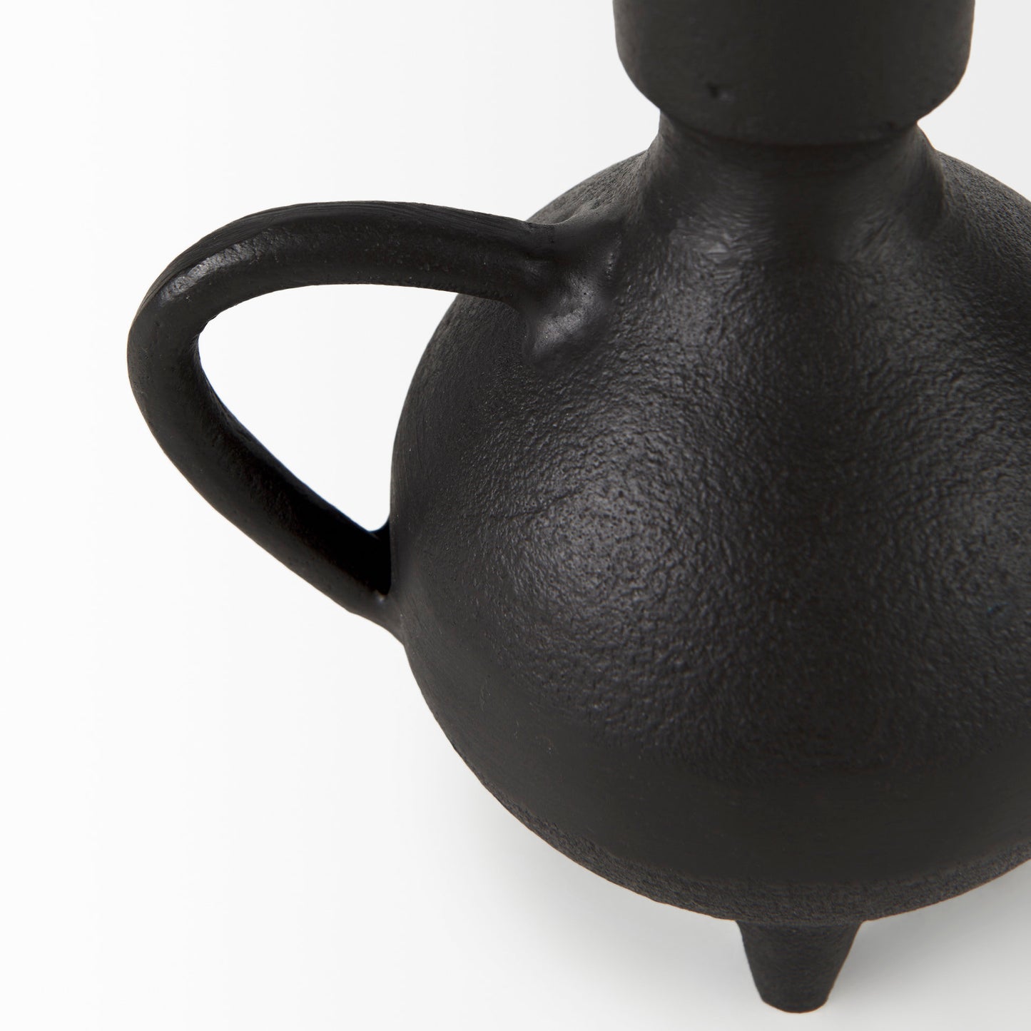 Cyrus Black Spherical Vase W/ Flute Decorative Object