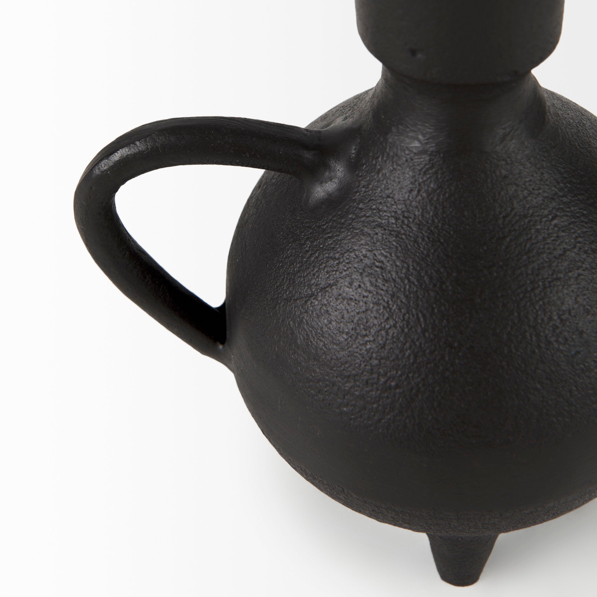 Cyrus Black Spherical Vase W/ Flute Decorative Object