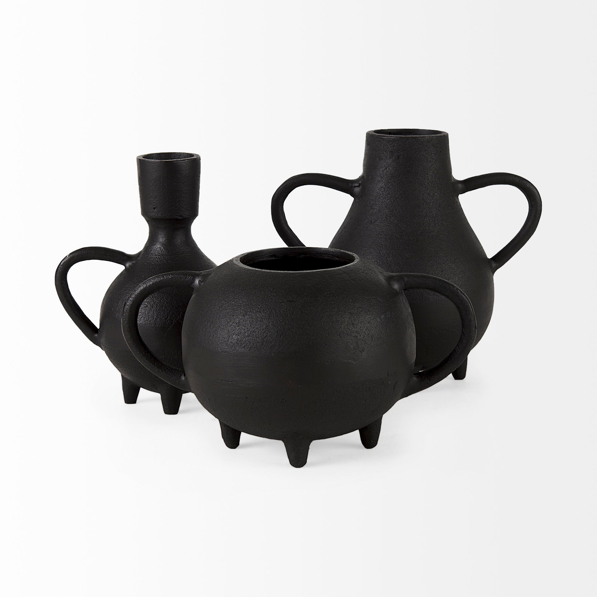 Cyrus Black Spherical Vase Decorative Object
