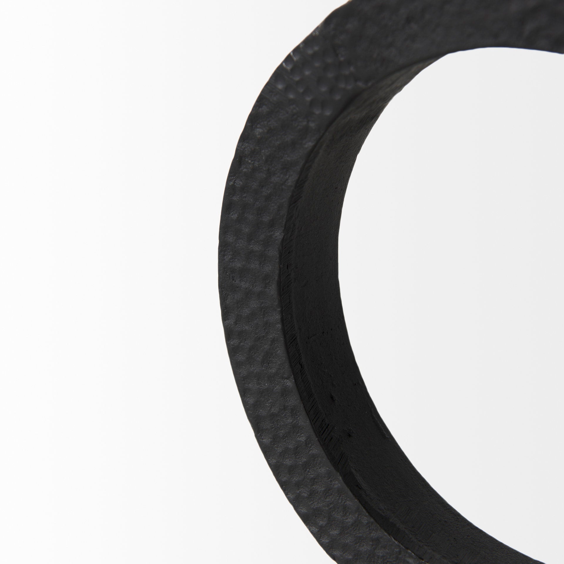 Rafiki Two Blackened Hammered Finish Metal Conjoined Circles