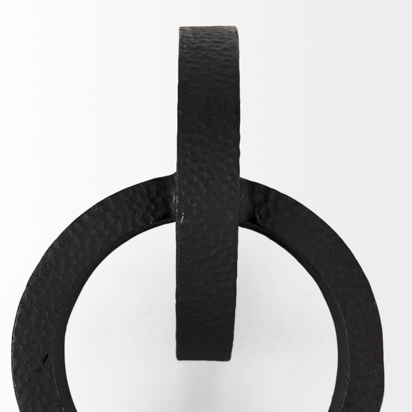 Rafiki Two Blackened Hammered Finish Metal Conjoined Circles