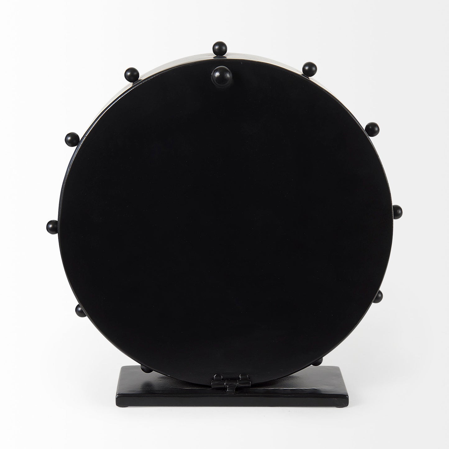 Marian 11.0L x 3.1W x 11.0H Black Studded Round Table Clock