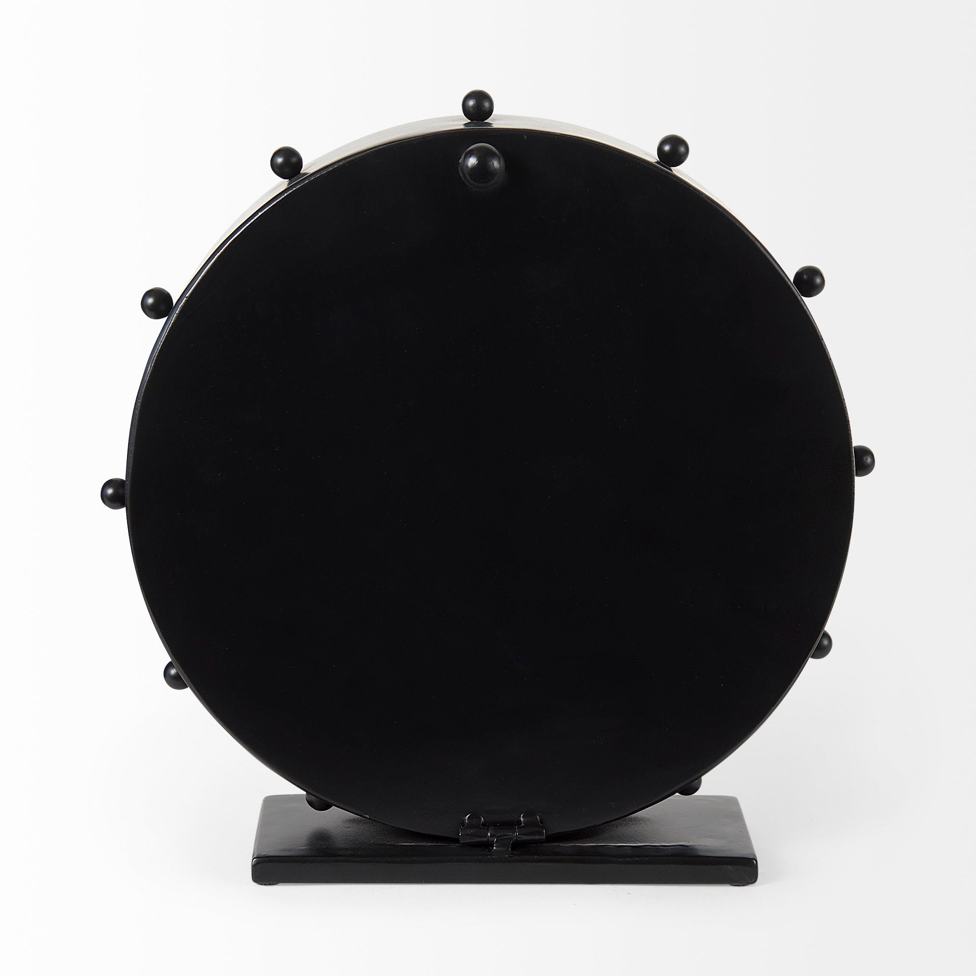 Marian 11.0L x 3.1W x 11.0H Black Studded Round Table Clock