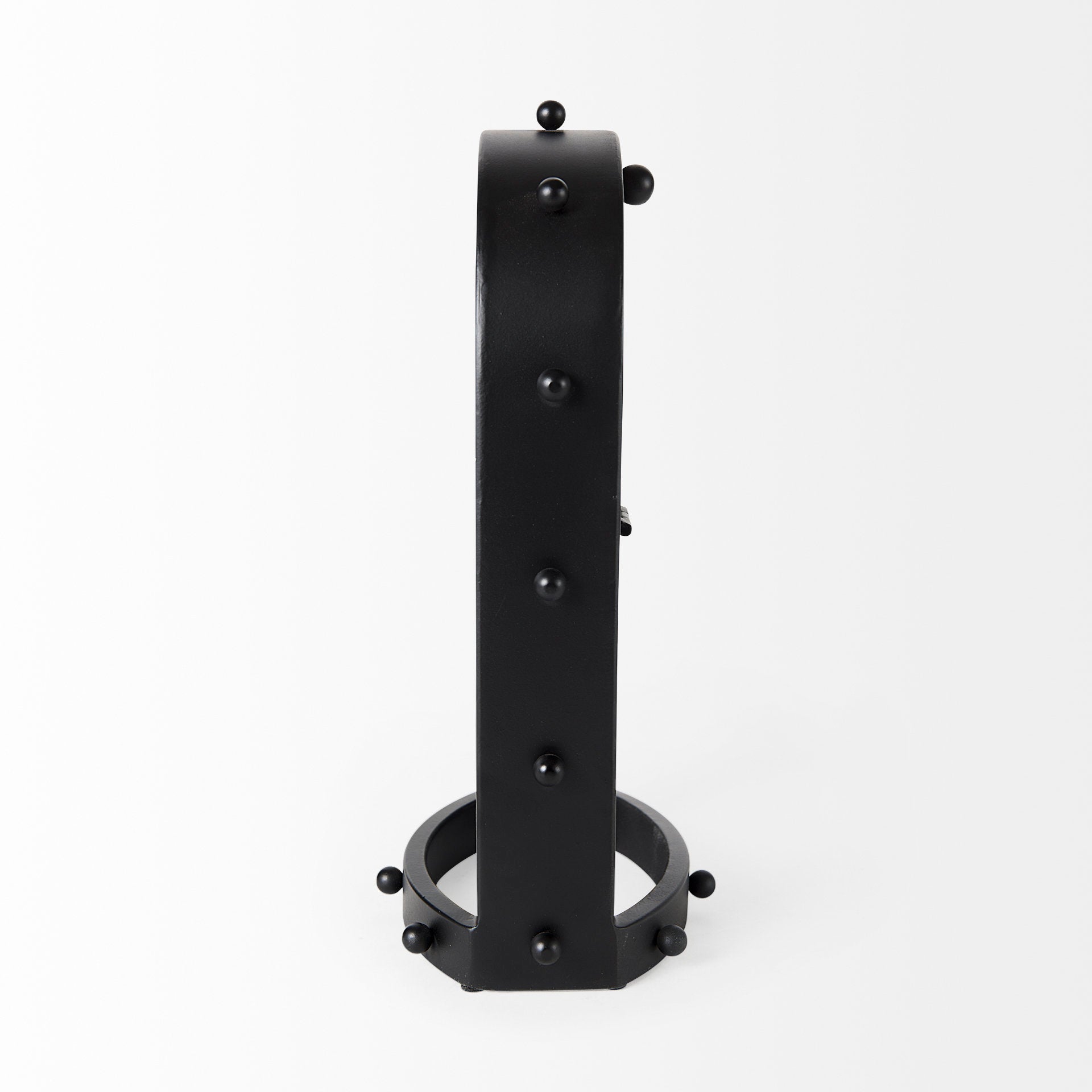 Marian 7.5L x 5.7W x 13.0H Black Studded  Table Clock