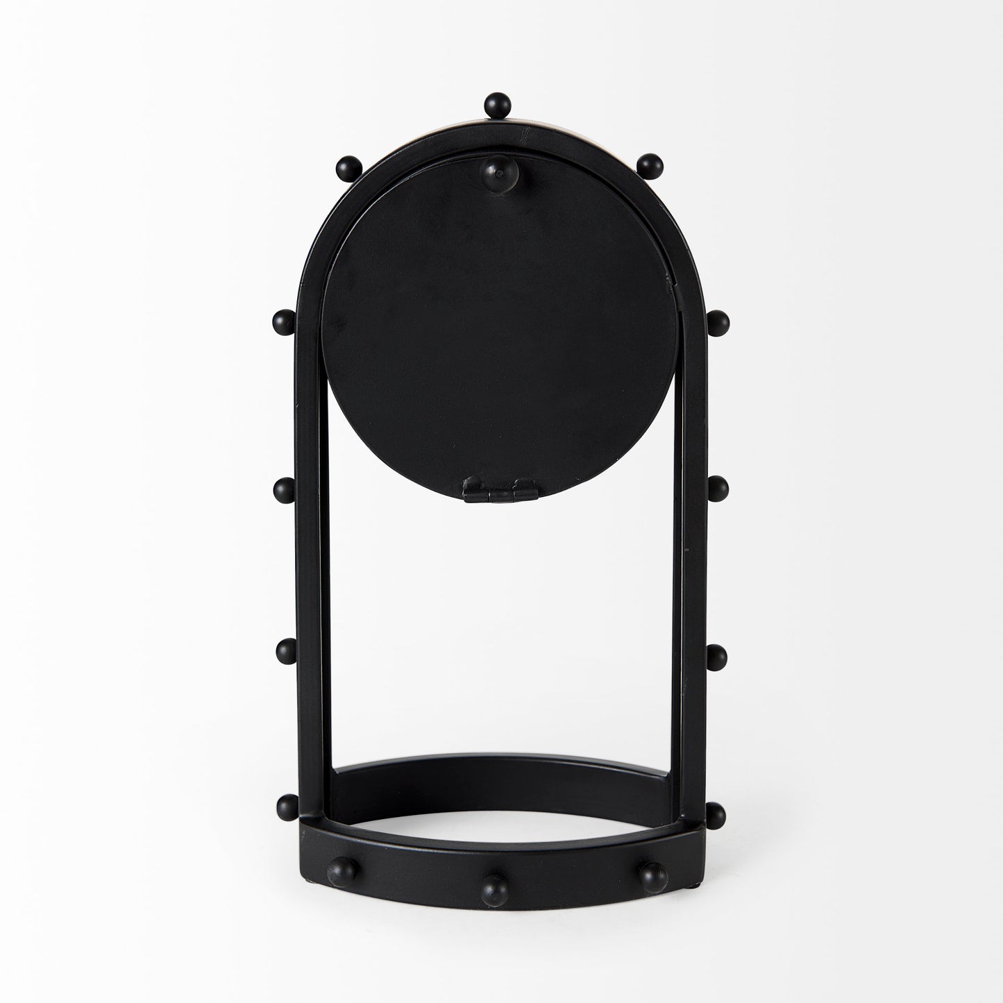 Marian 7.5L x 5.7W x 13.0H Black Studded  Table Clock