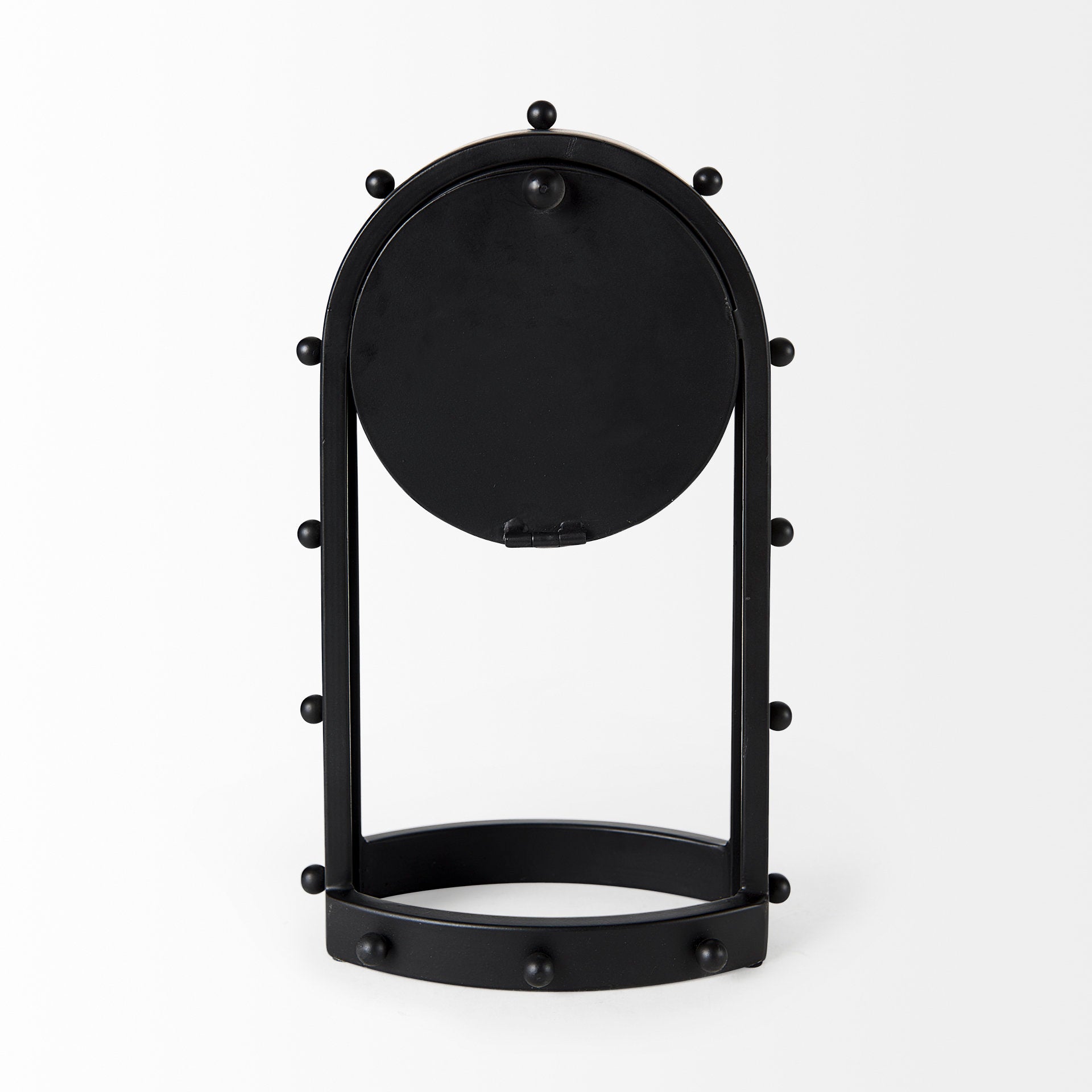 Marian 7.5L x 5.7W x 13.0H Black Studded  Table Clock