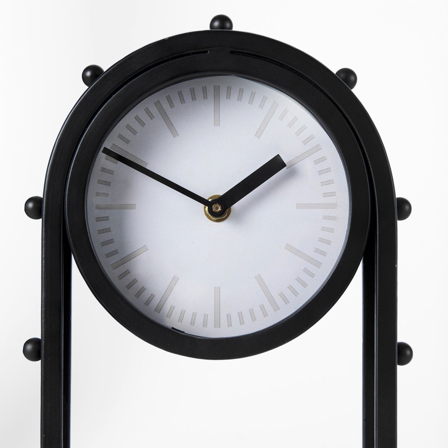 Marian 7.5L x 5.7W x 13.0H Black Studded  Table Clock