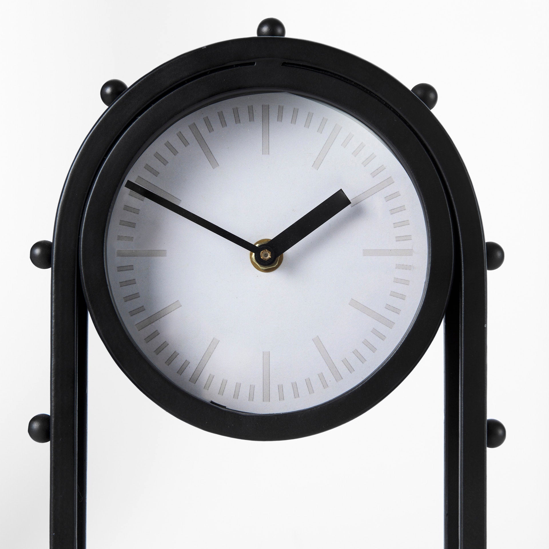 Marian 7.5L x 5.7W x 13.0H Black Studded  Table Clock