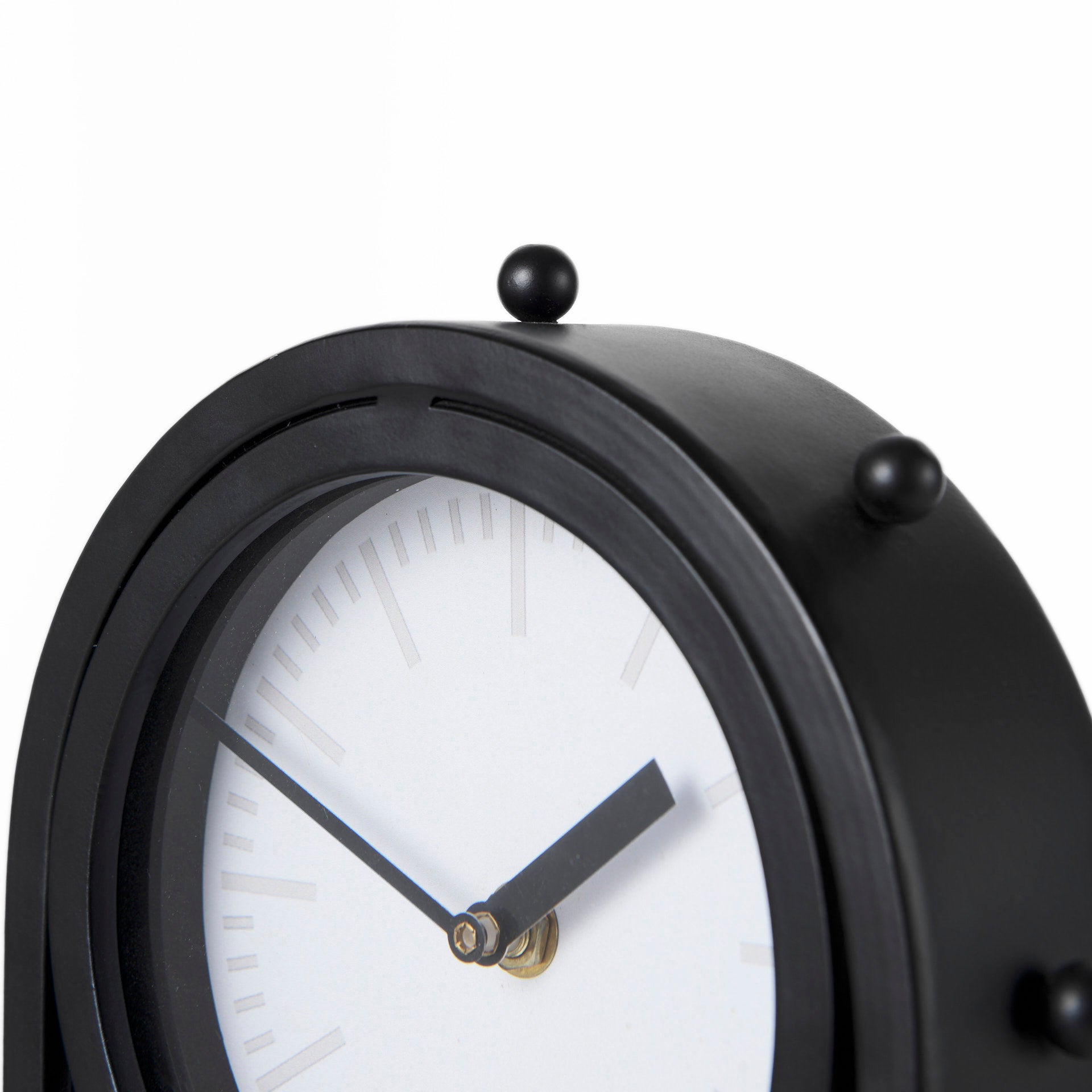 Marian 7.5L x 5.7W x 13.0H Black Studded  Table Clock