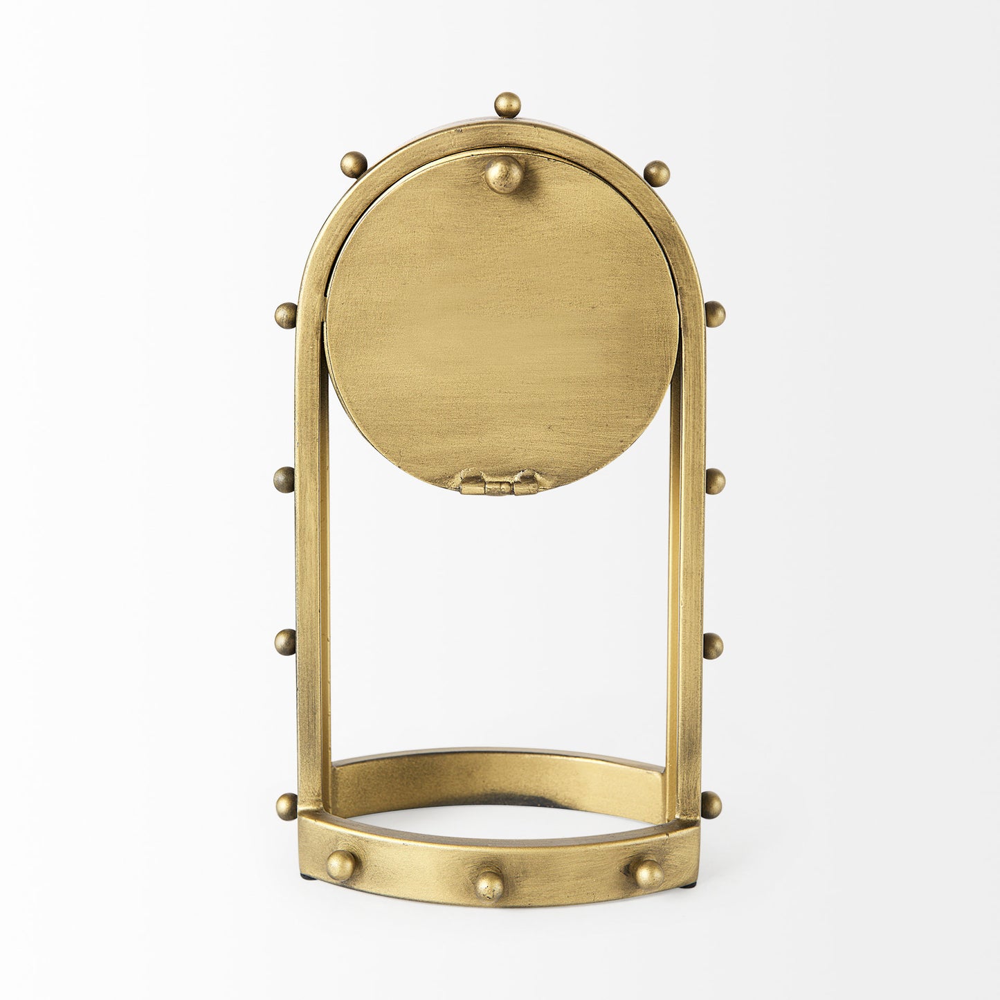 Marian 7.5L x 5.7W x 13.0H Gold Studded Table Clock
