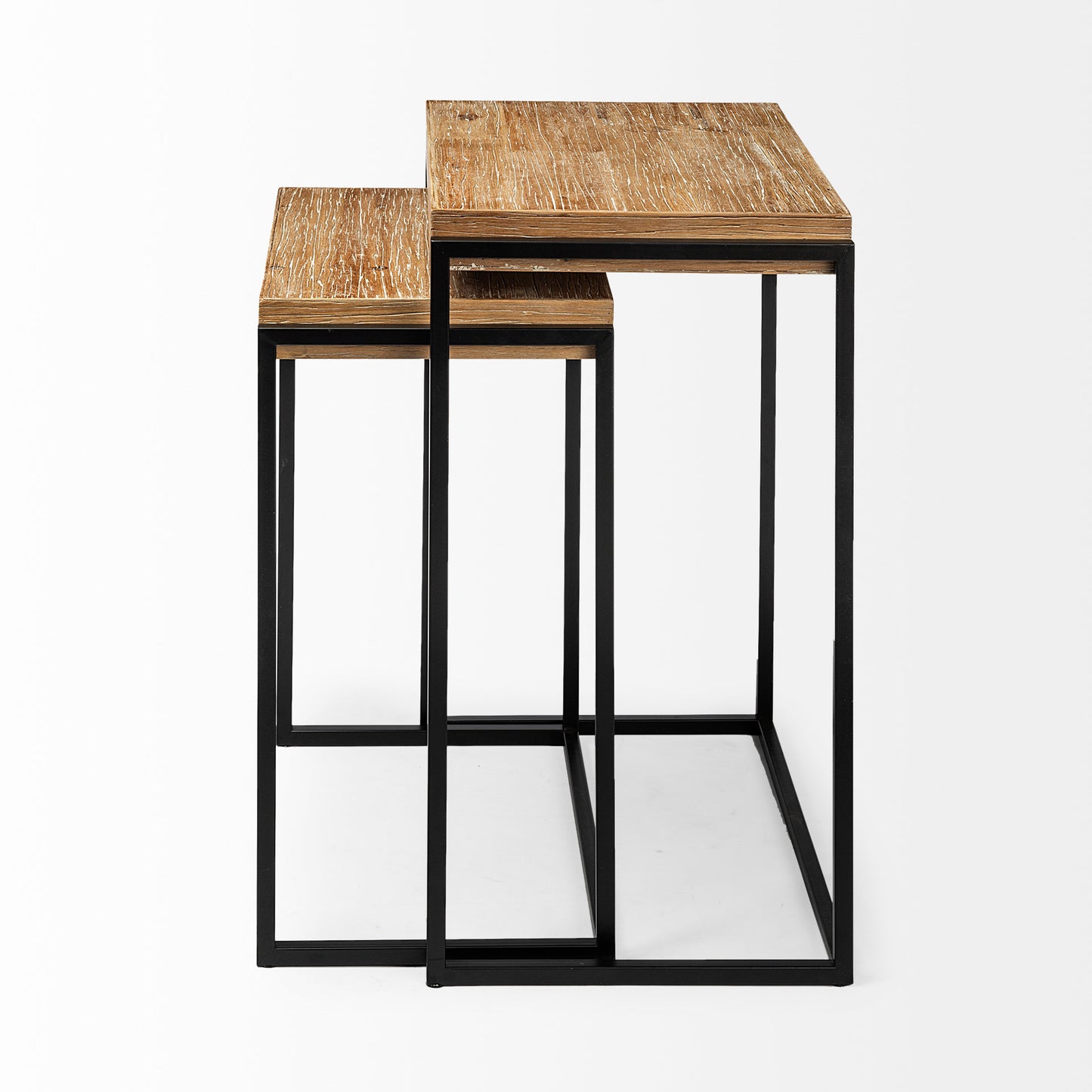 Karissa Accent Table Brown Wood | Black Metal - accent-tables