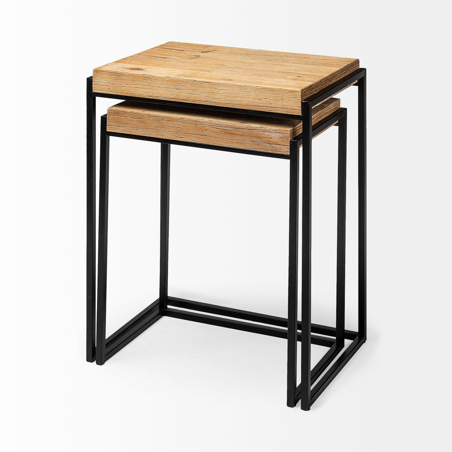 Karissa Accent Table Brown Wood | Black Metal - accent-tables