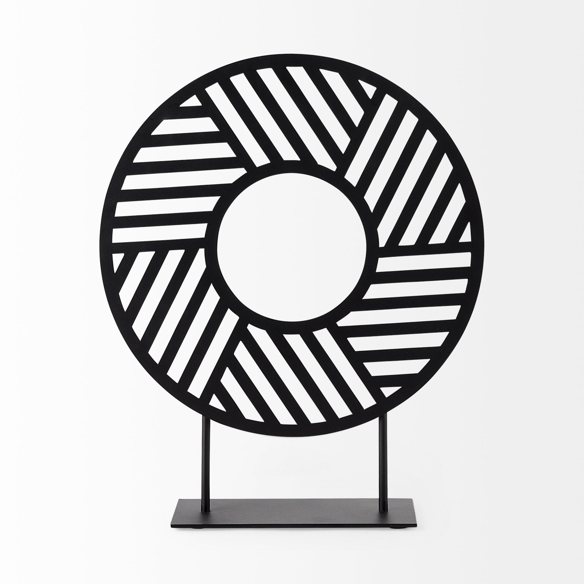 Micra 11.0L x 3.0W x 13.4H Matte Black Metal Decorative Object on a Stand