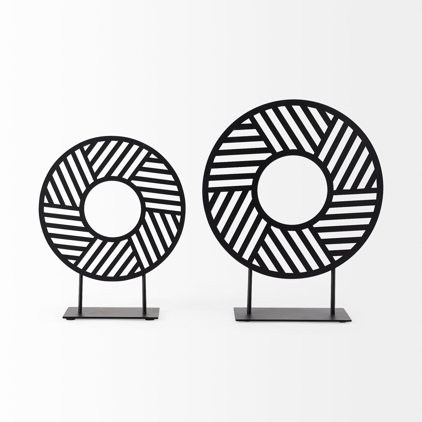 Micra 11.0L x 3.0W x 13.4H Matte Black Metal Decorative Object on a Stand
