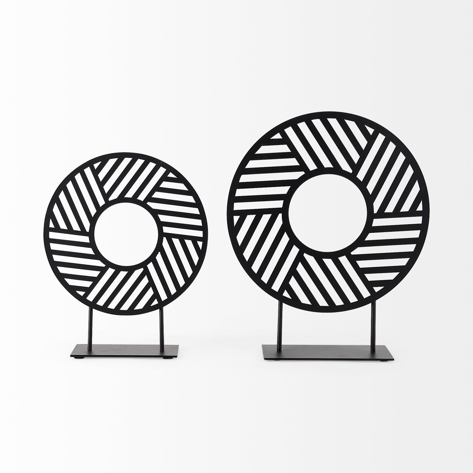 Micra 11.0L x 3.0W x 13.4H Matte Black Metal Decorative Object on a Stand