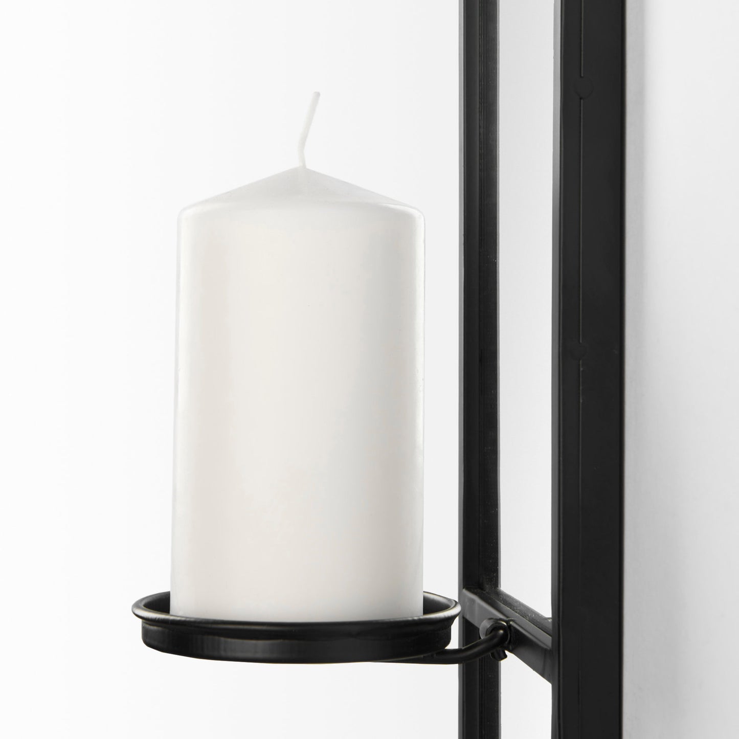 Evianna Wall Candle Holder Black Metal | Mirror - wall-candle-holders