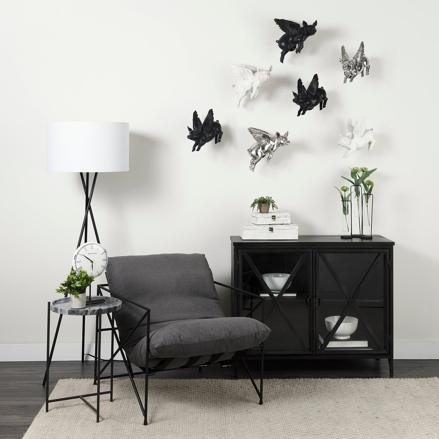 Hogbadi Wall Decor Black Resin | Black Post Mount - alternative-wall-decor