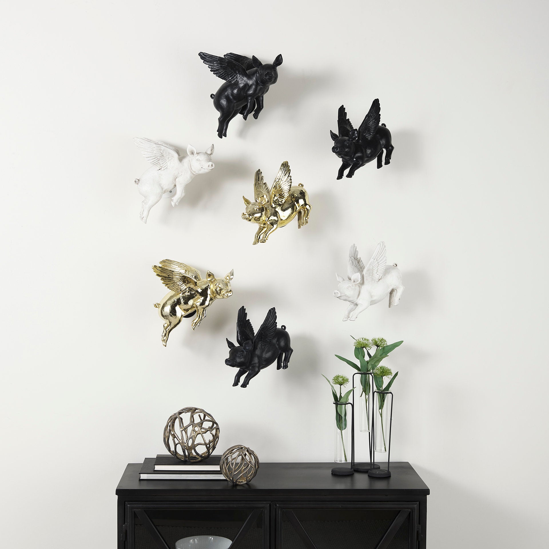 Hogbadi Wall Decor Black Resin | Black Post Mount - alternative-wall-decor