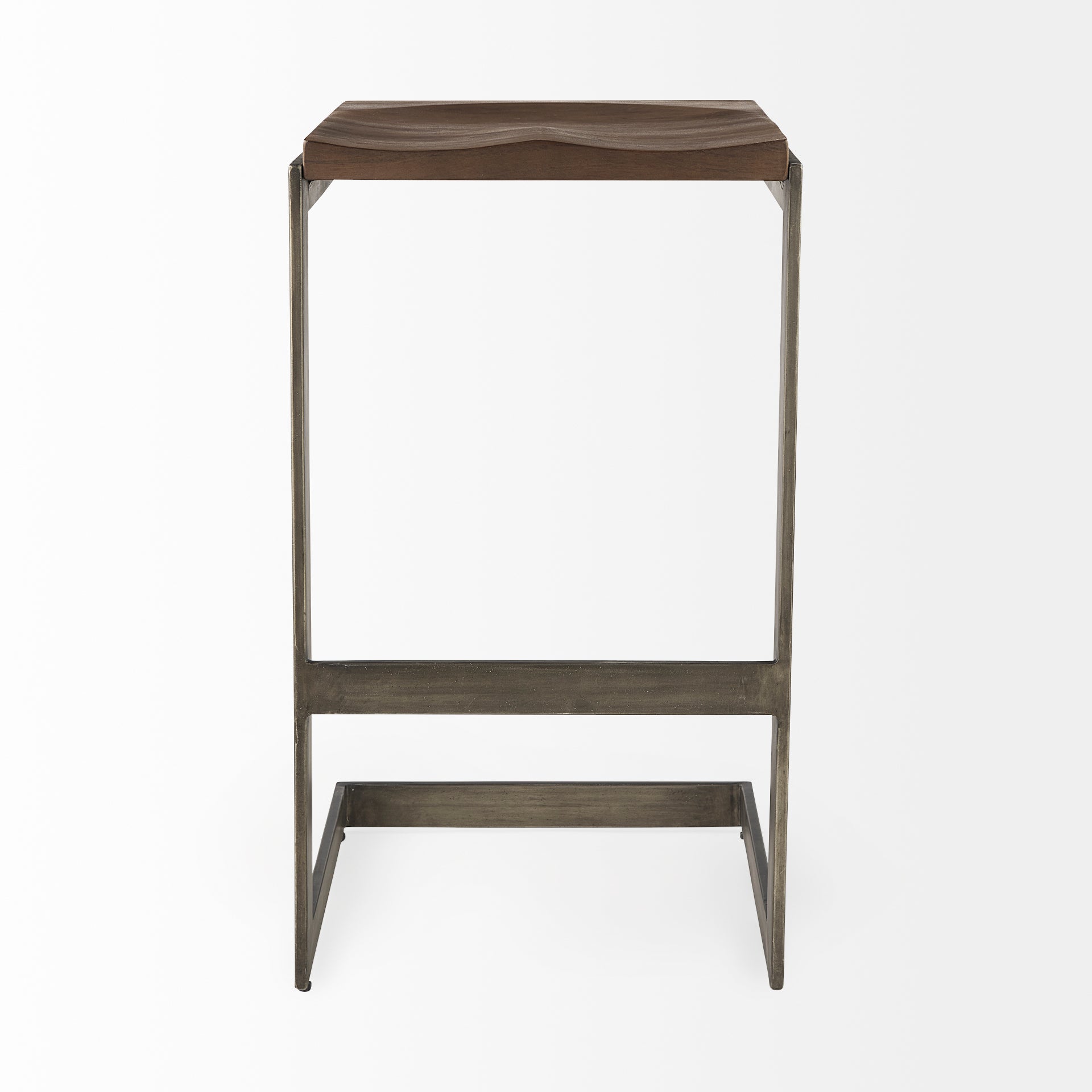 Kiran Bar Counter Stool Brown Wood | Antique Nickel | Bar - bar-stools