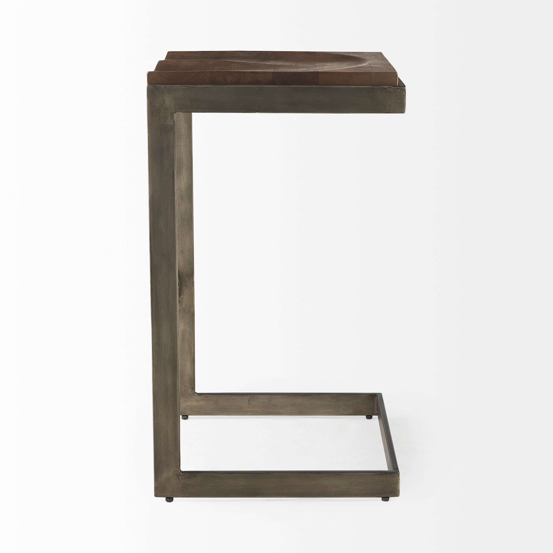 Kiran Bar Counter Stool Brown Wood | Antique Nickel | Bar - bar-stools