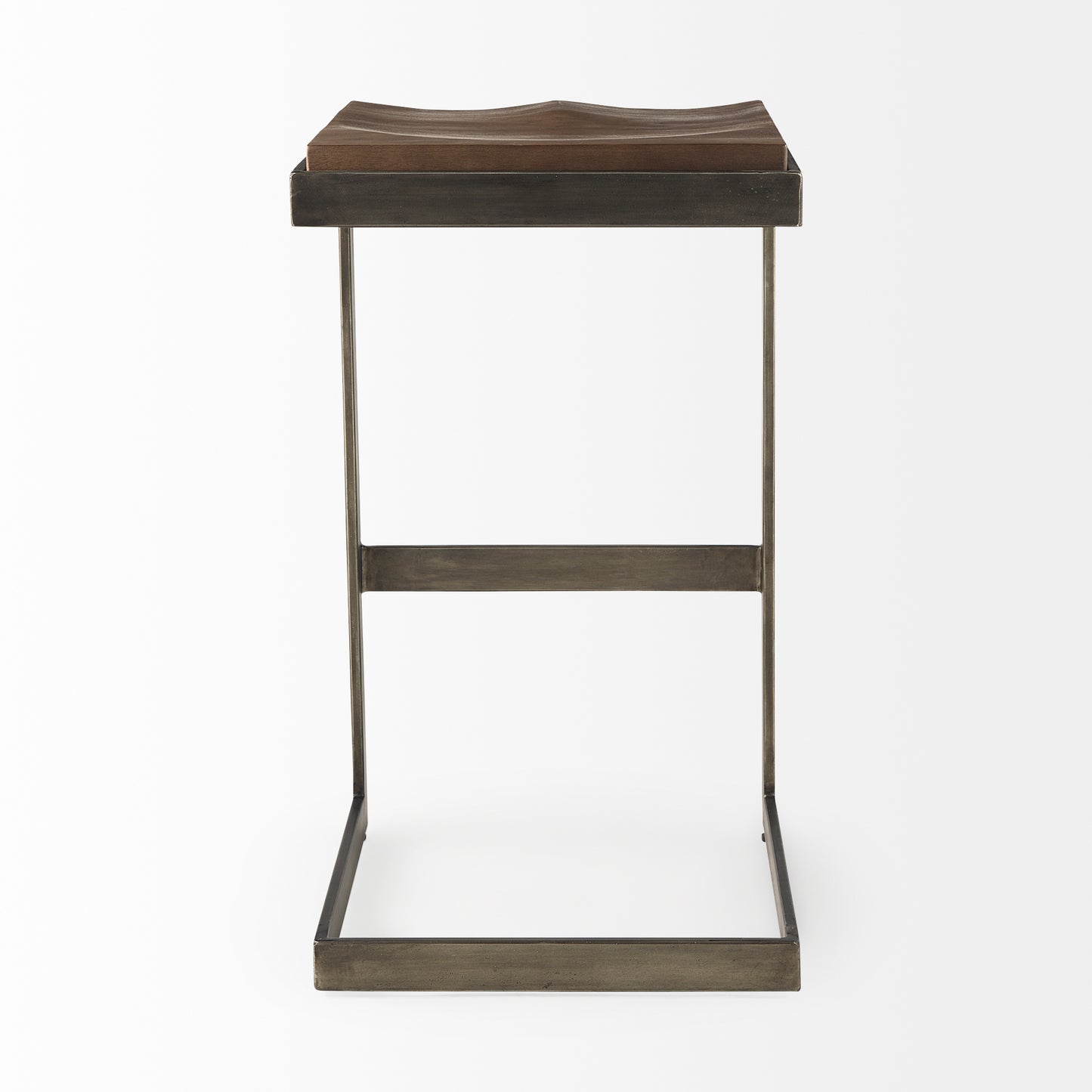 Kiran Bar Counter Stool Brown Wood | Antique Nickel | Bar - bar-stools