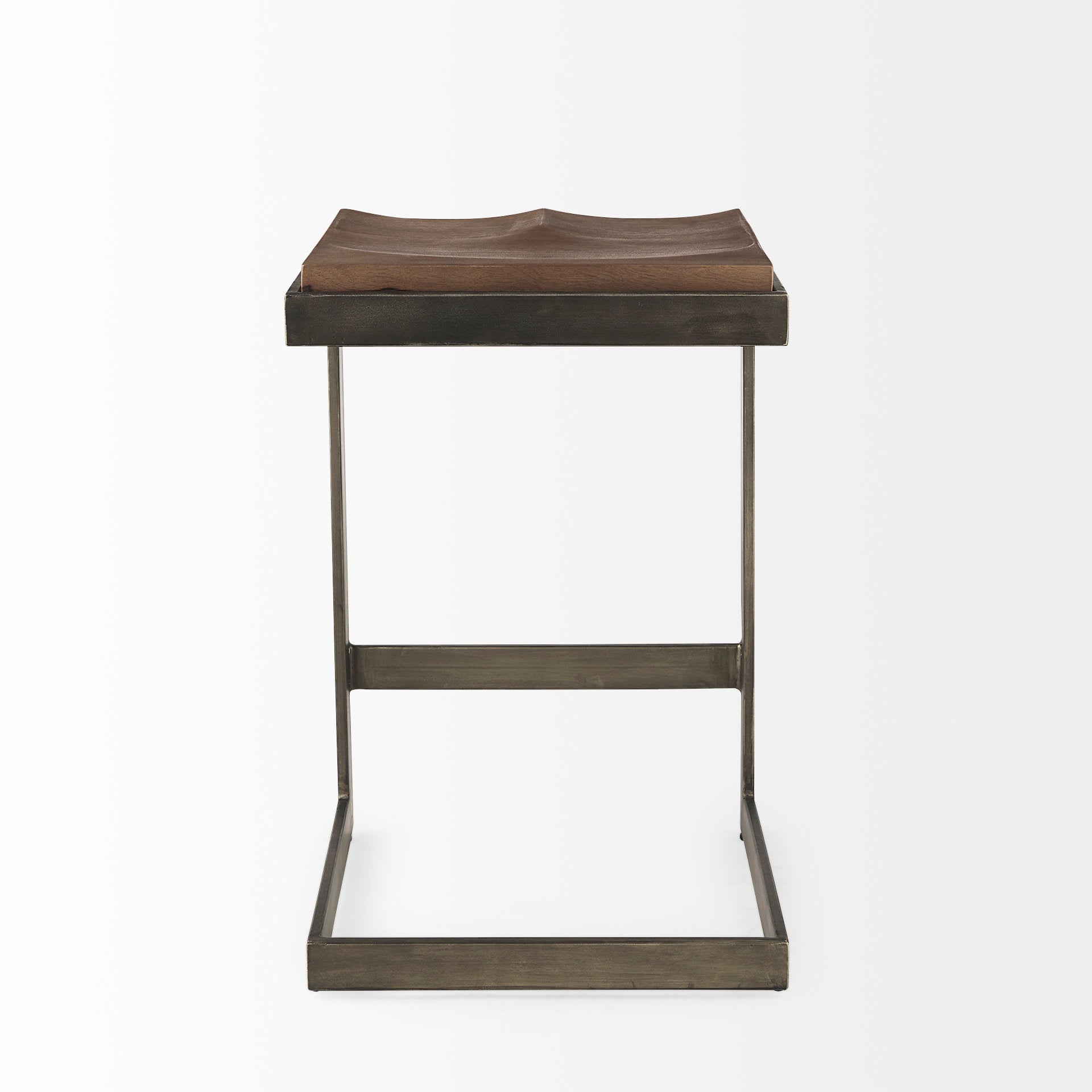 Kiran Bar Counter Stool Brown Wood | Antique Nickel | Counter - bar-stools