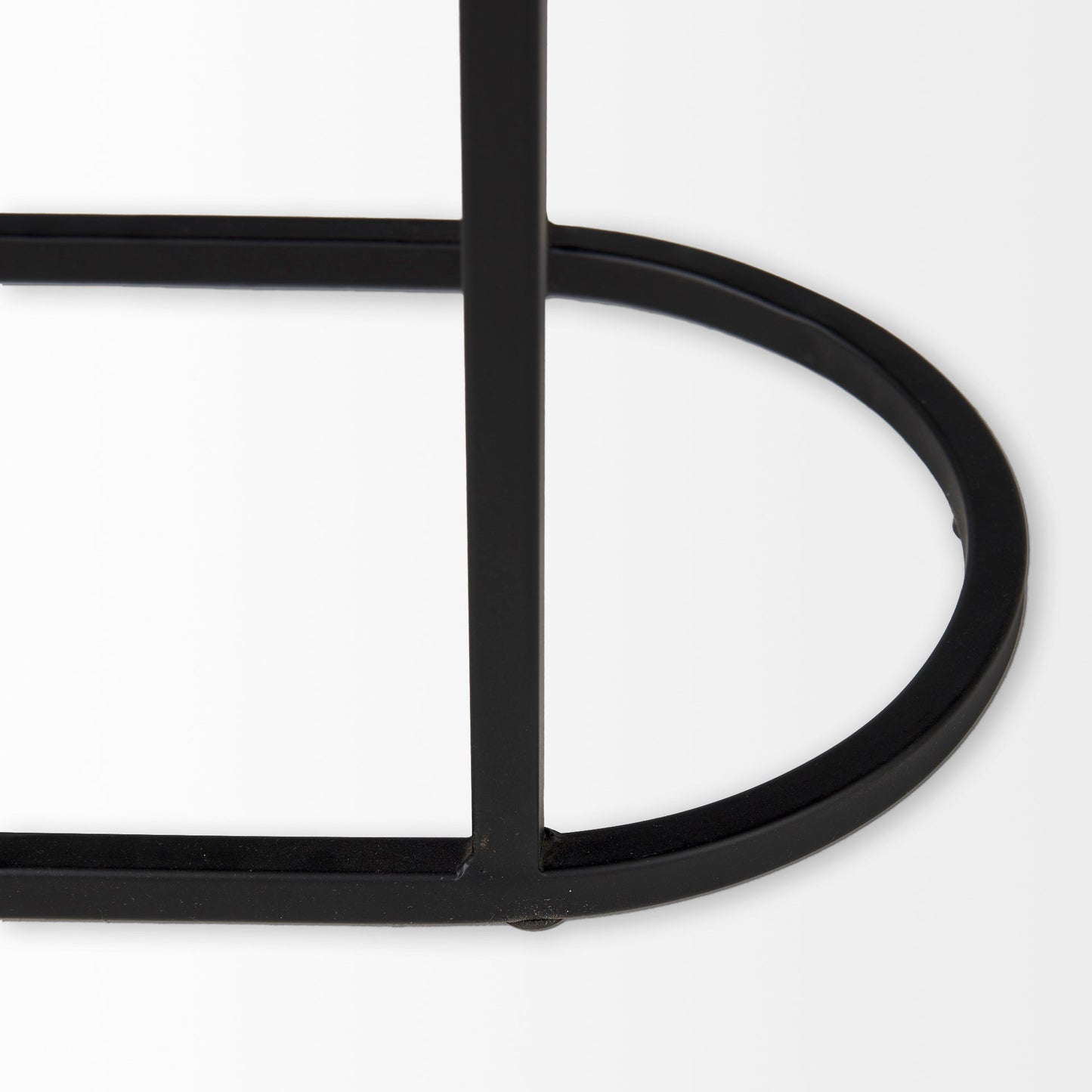 Celine 24.2 L x 12.6 W x 22.4 H Set of Two Black/Silver Metal and Glass Nesting Accent Tables