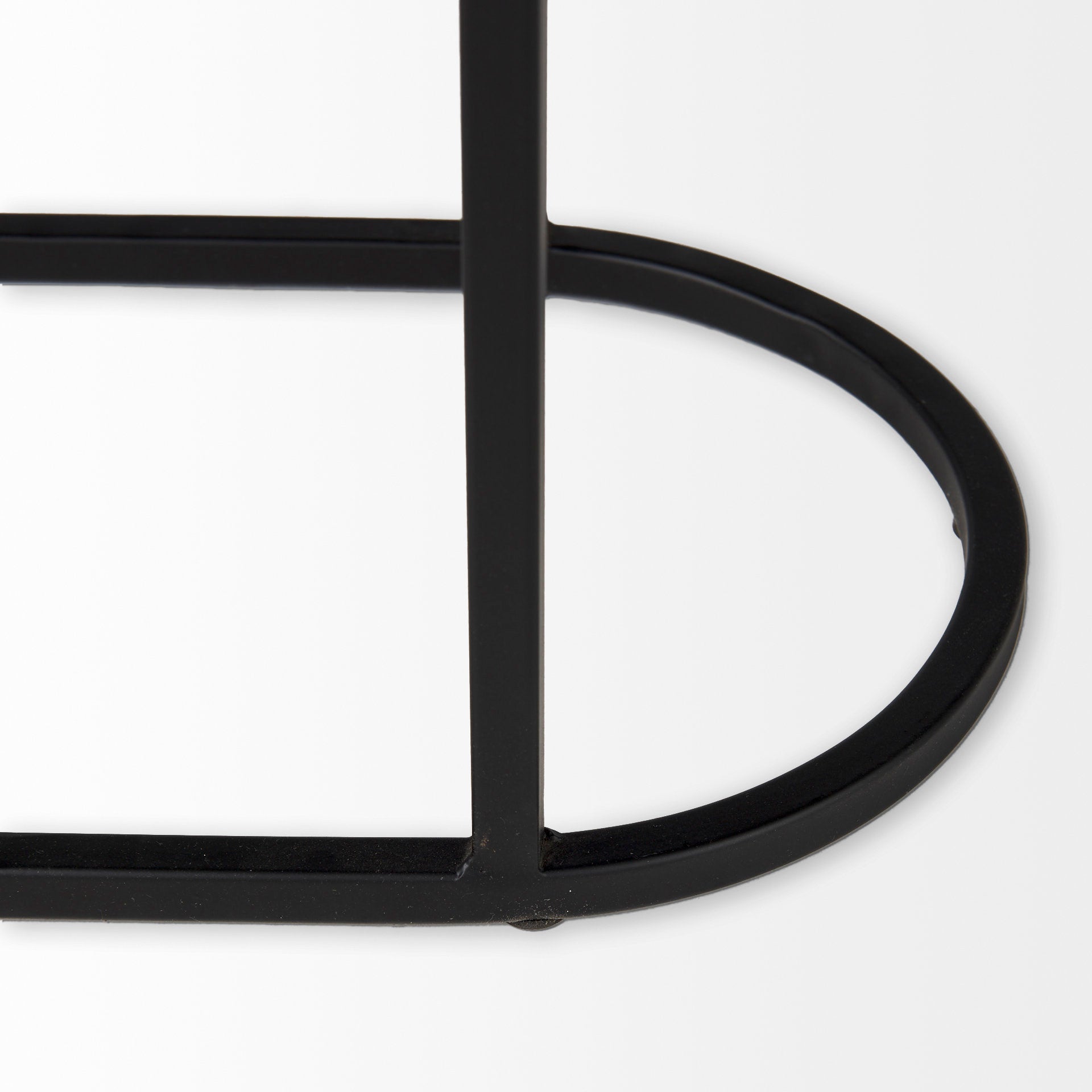 Celine 24.2 L x 12.6 W x 22.4 H Set of Two Black/Silver Metal and Glass Nesting Accent Tables