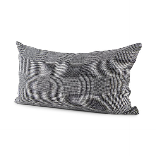 Ramone 14x26 White and Black Fabric Pillow Cover