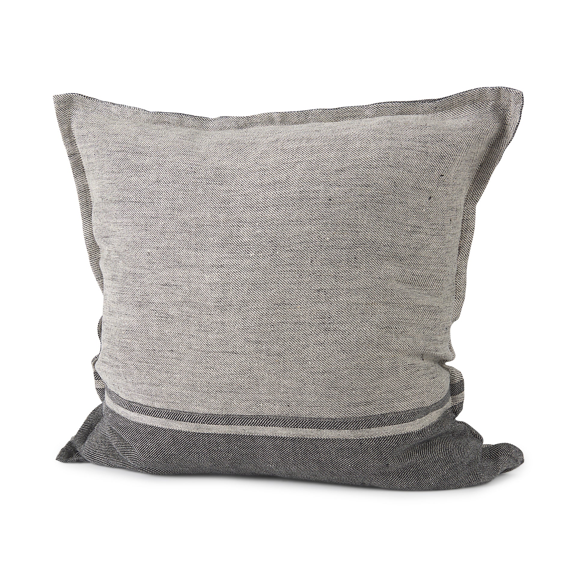 Zadie 20x20 Light Gray and Dark Gray Fabric Color Blocked Pillow Cover