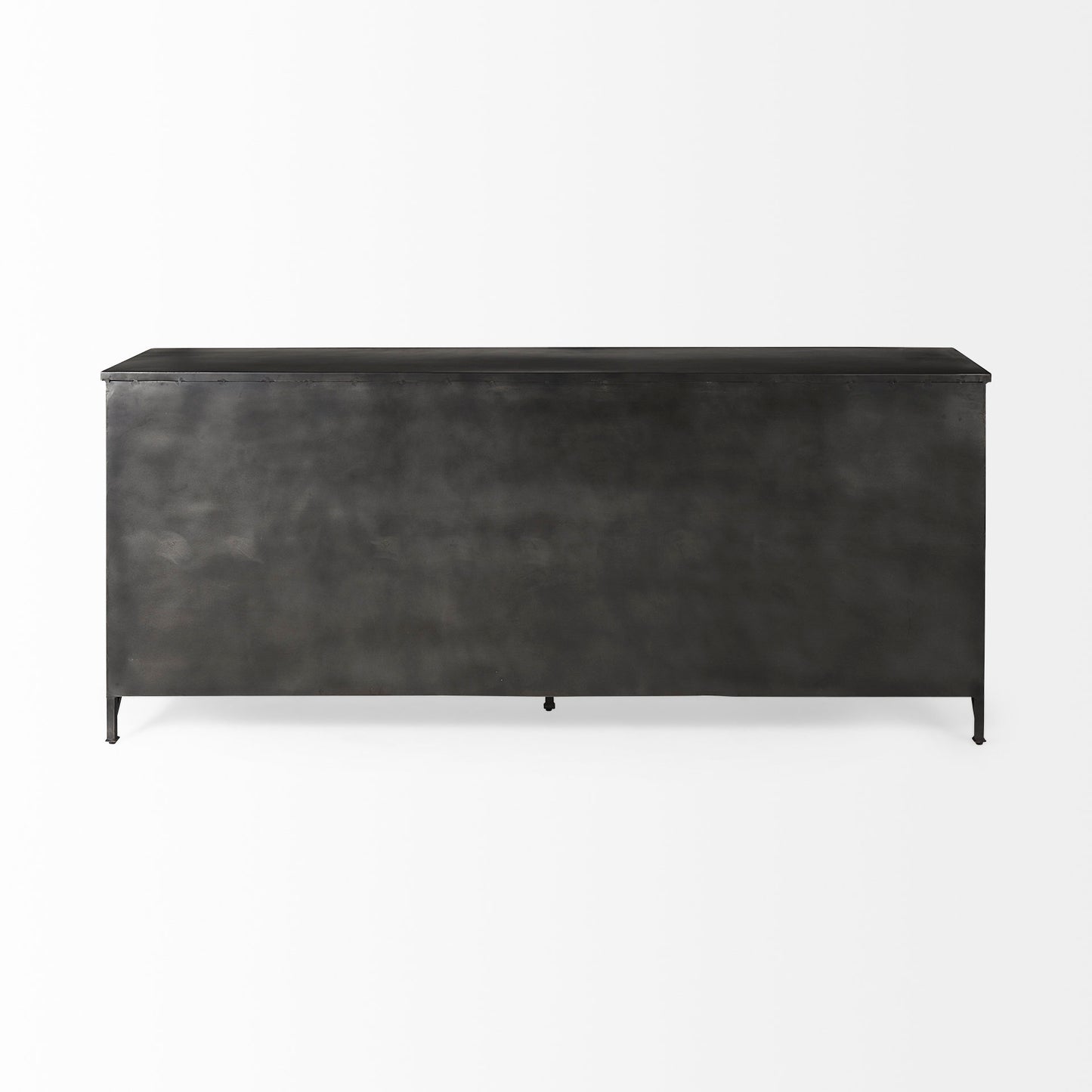 Poppy I 79x16 Black Metal With  Glass Door Sideboard