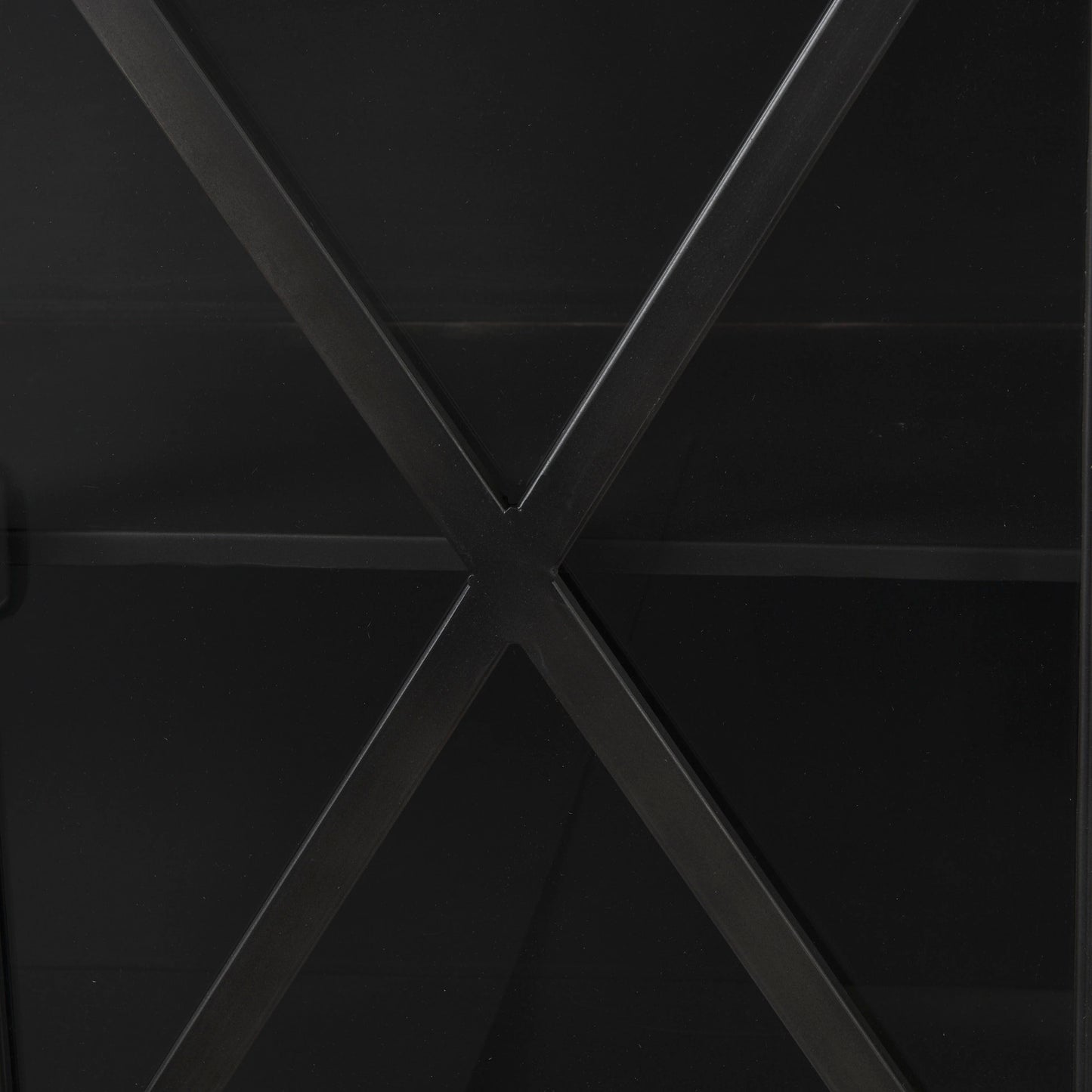 Poppy I 79x16 Black Metal With  Glass Door Sideboard