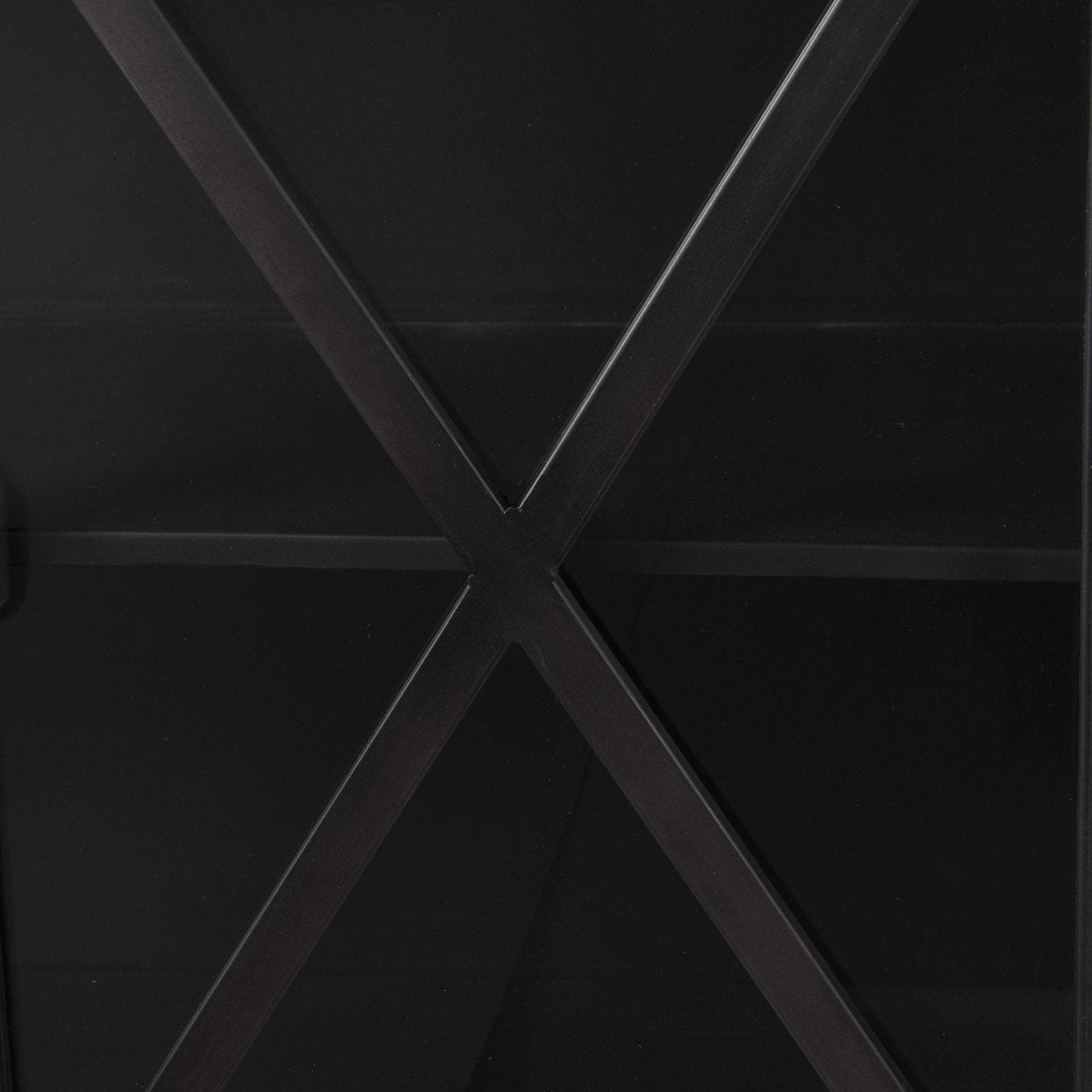 Poppy I 79x16 Black Metal With  Glass Door Sideboard