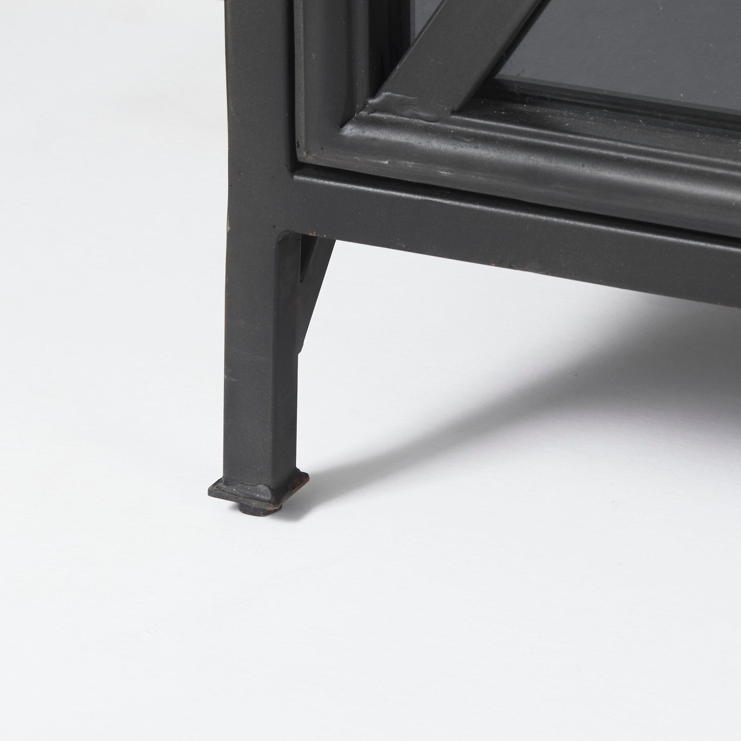 Poppy I 79x16 Black Metal With  Glass Door Sideboard
