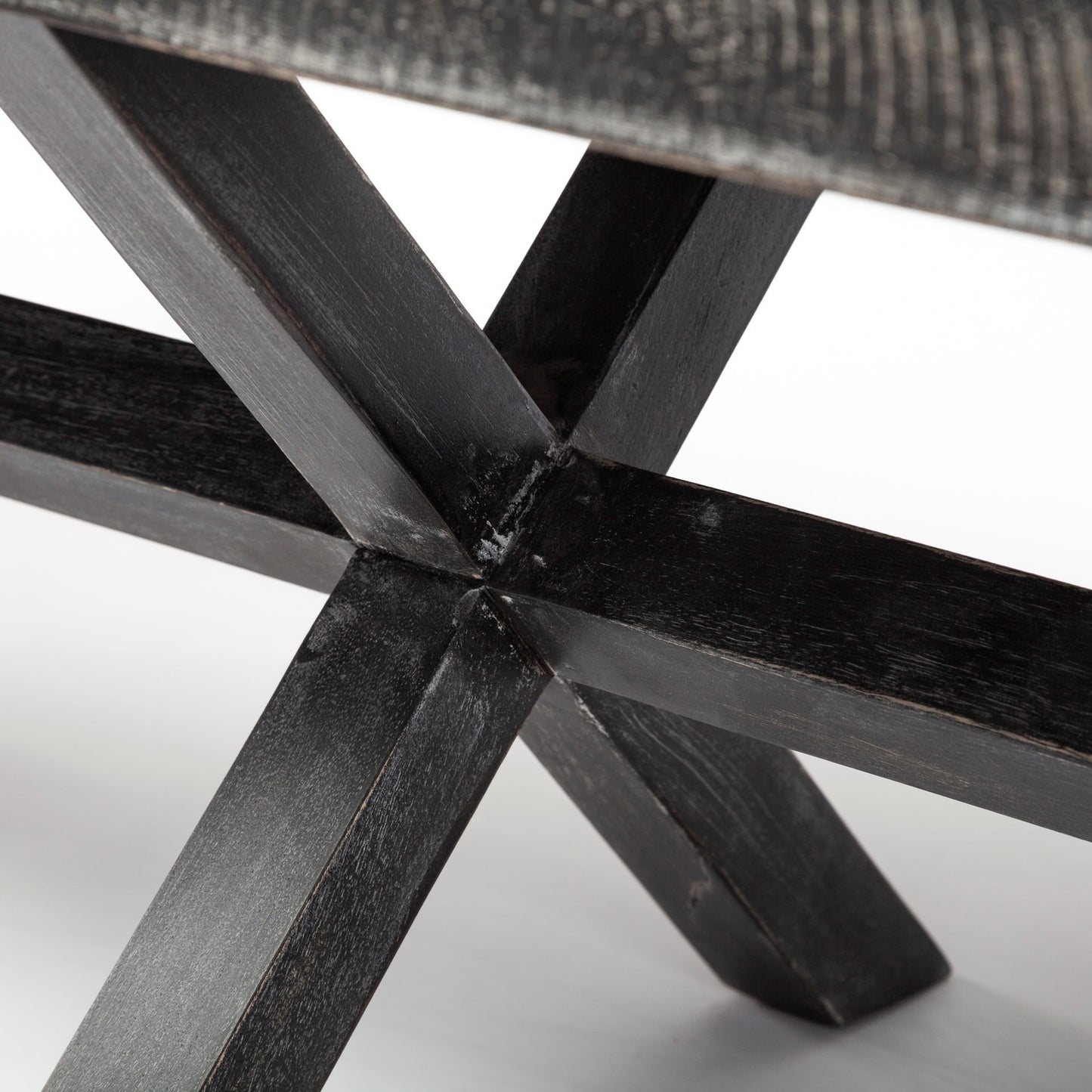 Solis Bench Black/Cream Fabric | Black Wood - benches