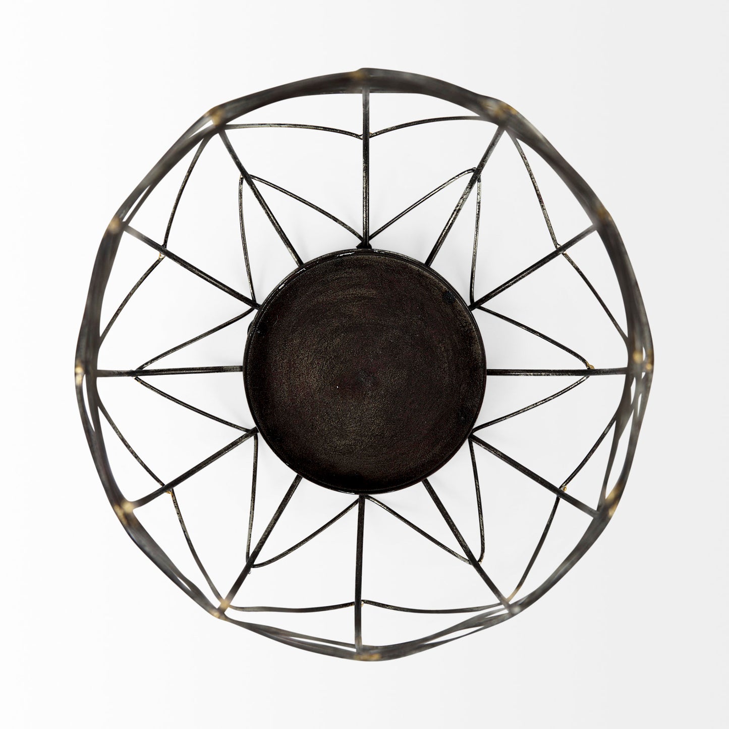 Petiole I Small Gold Toned Metal Table Candle Holder