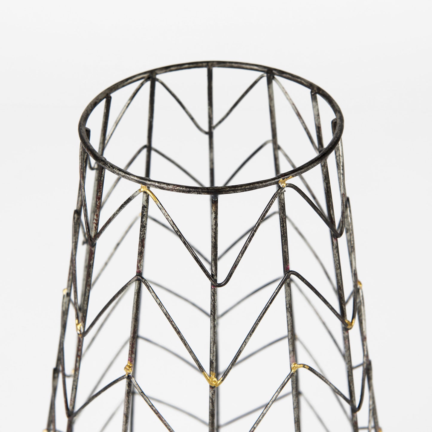Petiole I Small Gold Toned Metal Table Candle Holder