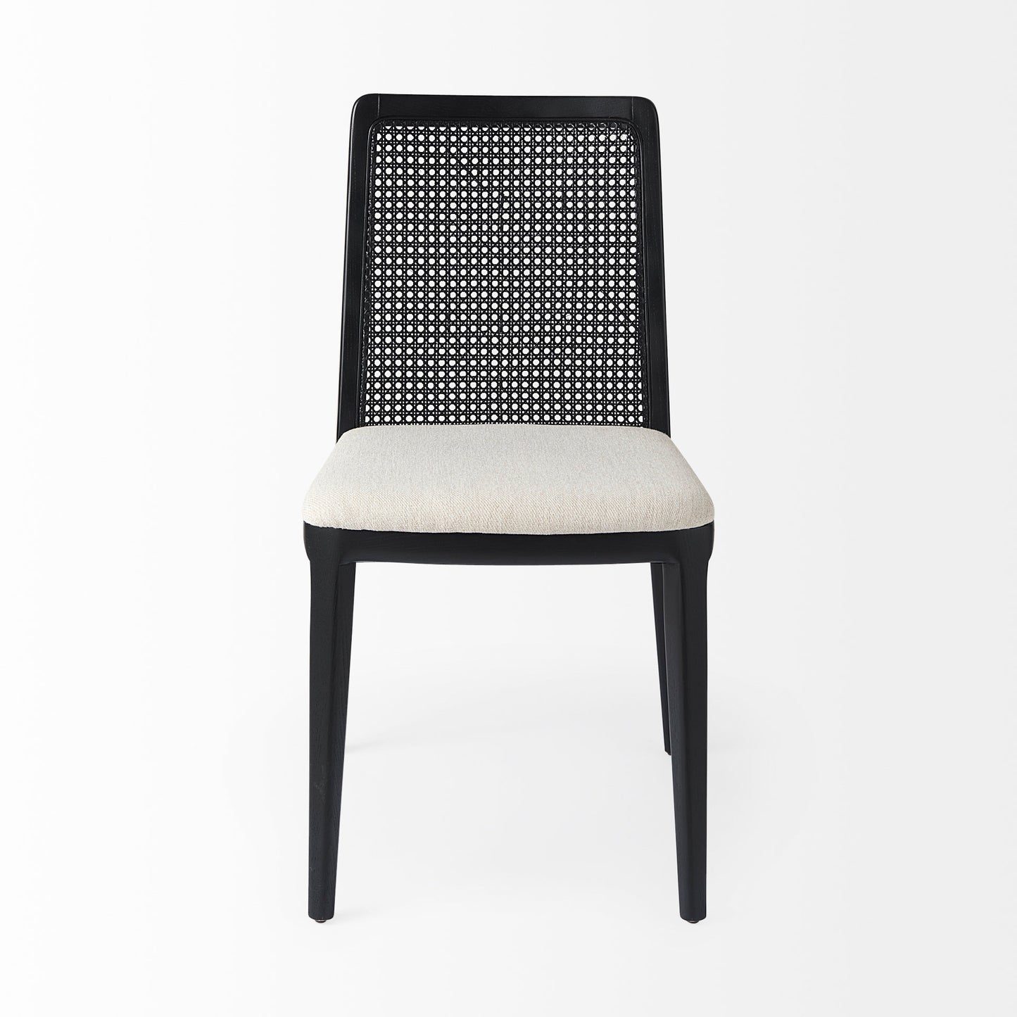 Clara Dining Chair Cream Fabric |Black Wood (Side Chair) - dining-chairs