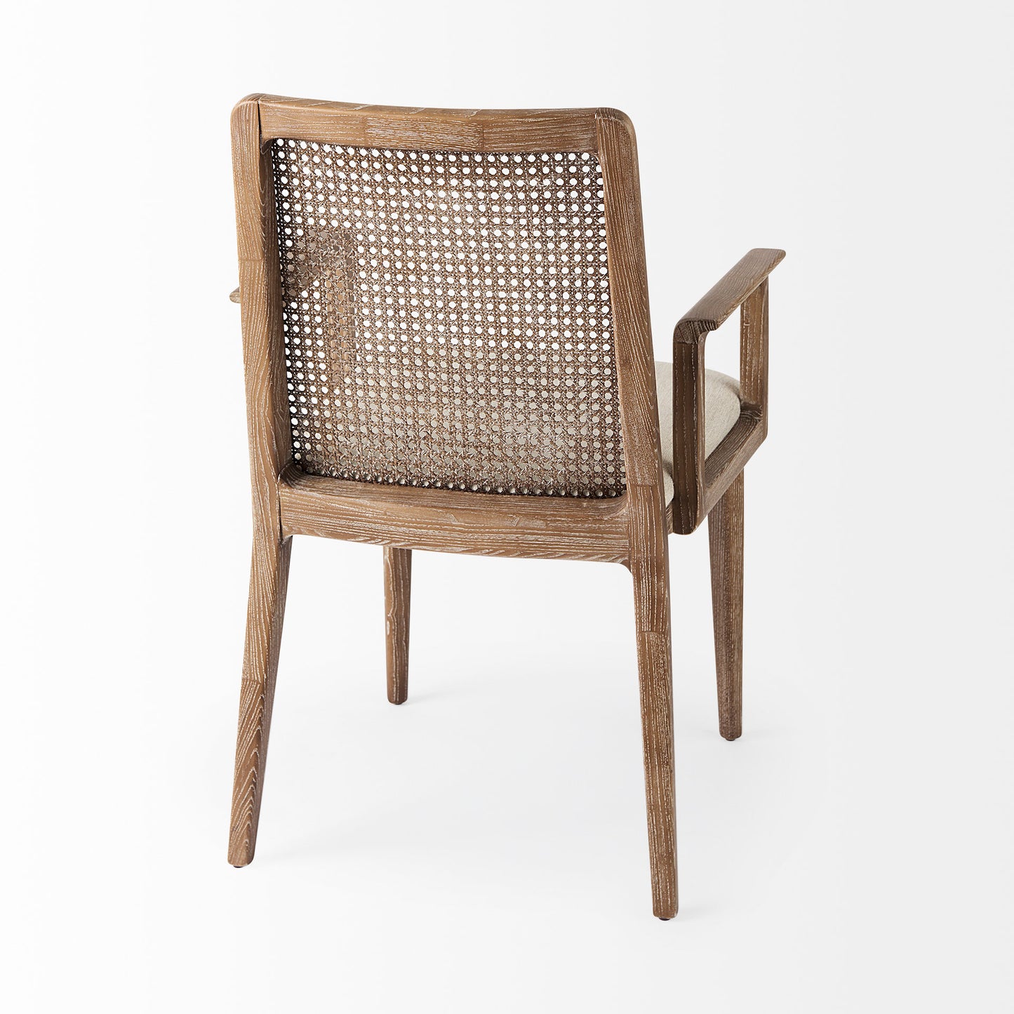 Clara Dining Chair Cream Fabric |Brown Wood (Armchair) - dining-chairs