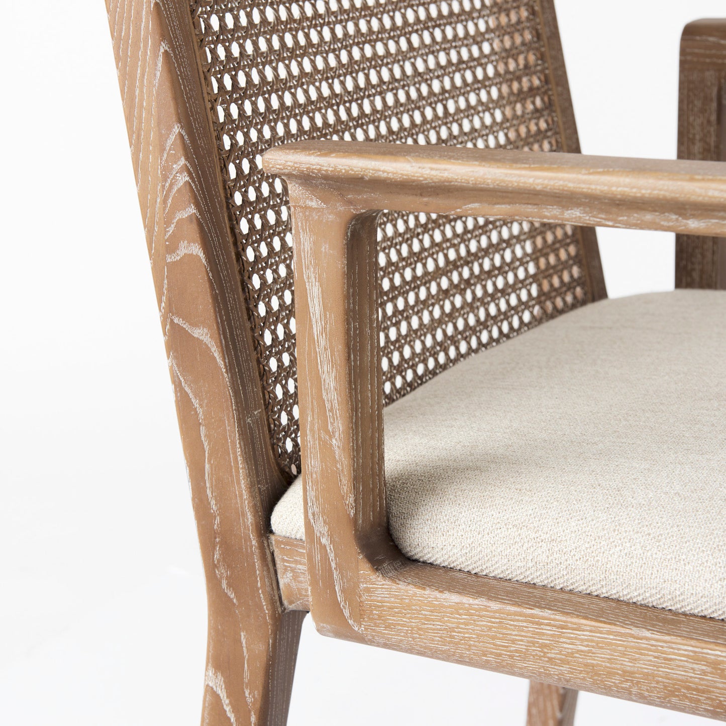 Clara Dining Chair Cream Fabric |Brown Wood (Armchair) - dining-chairs