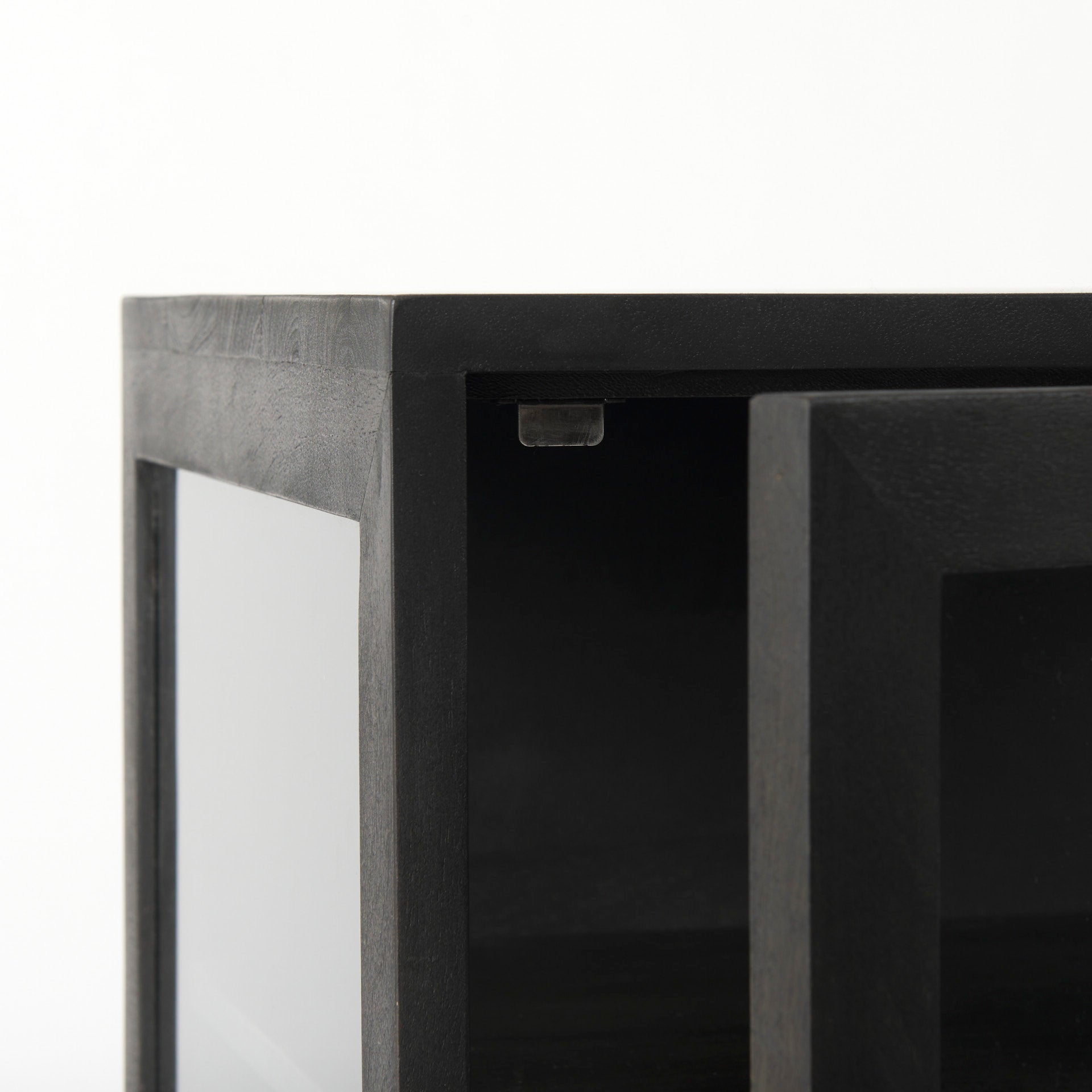 Arelius 20L x 18W x 26H Black-Brown Wood W/ Black Metal Frame End/Side Table