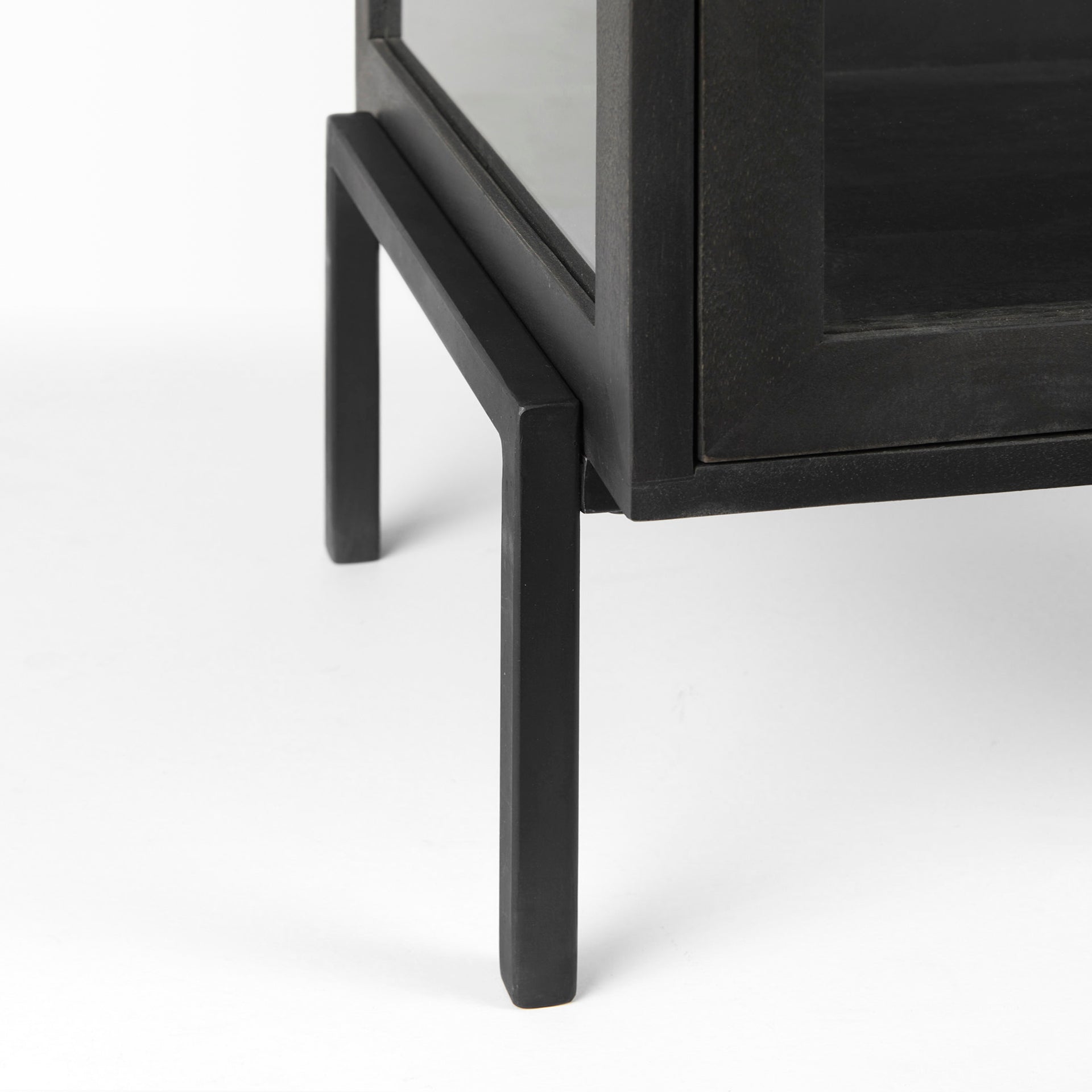 Arelius 20L x 18W x 26H Black-Brown Wood W/ Black Metal Frame End/Side Table