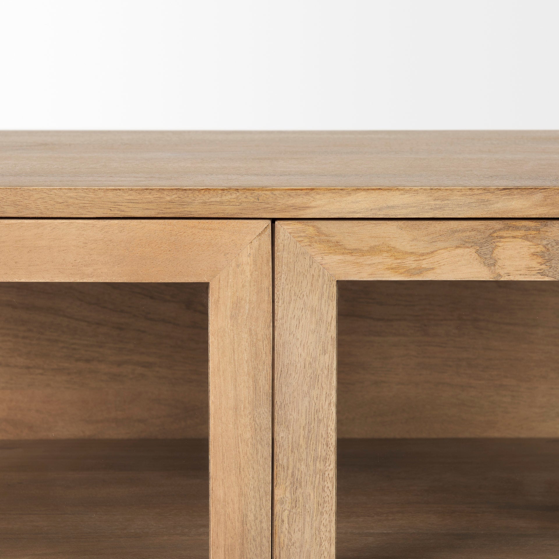 Arelius 36L x 18W x 32H Light Brown Wood, Black Metal Base w/ 2 Glass Doors Accent Cabinet