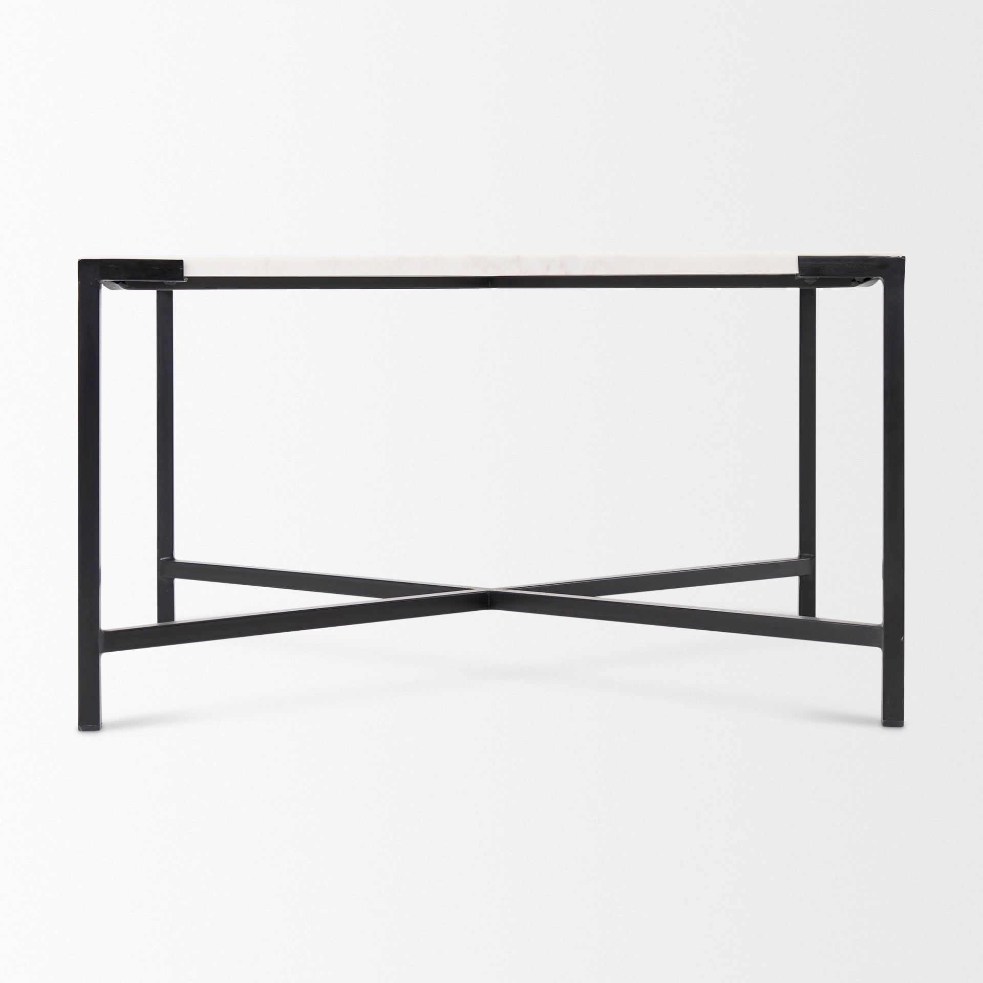 Lucas Coffee Table White Marble | Black Metal - coffee-tables