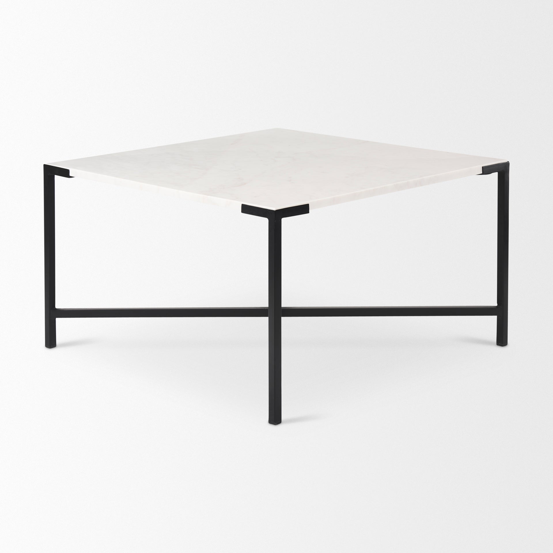 Lucas Coffee Table White Marble | Black Metal - coffee-tables