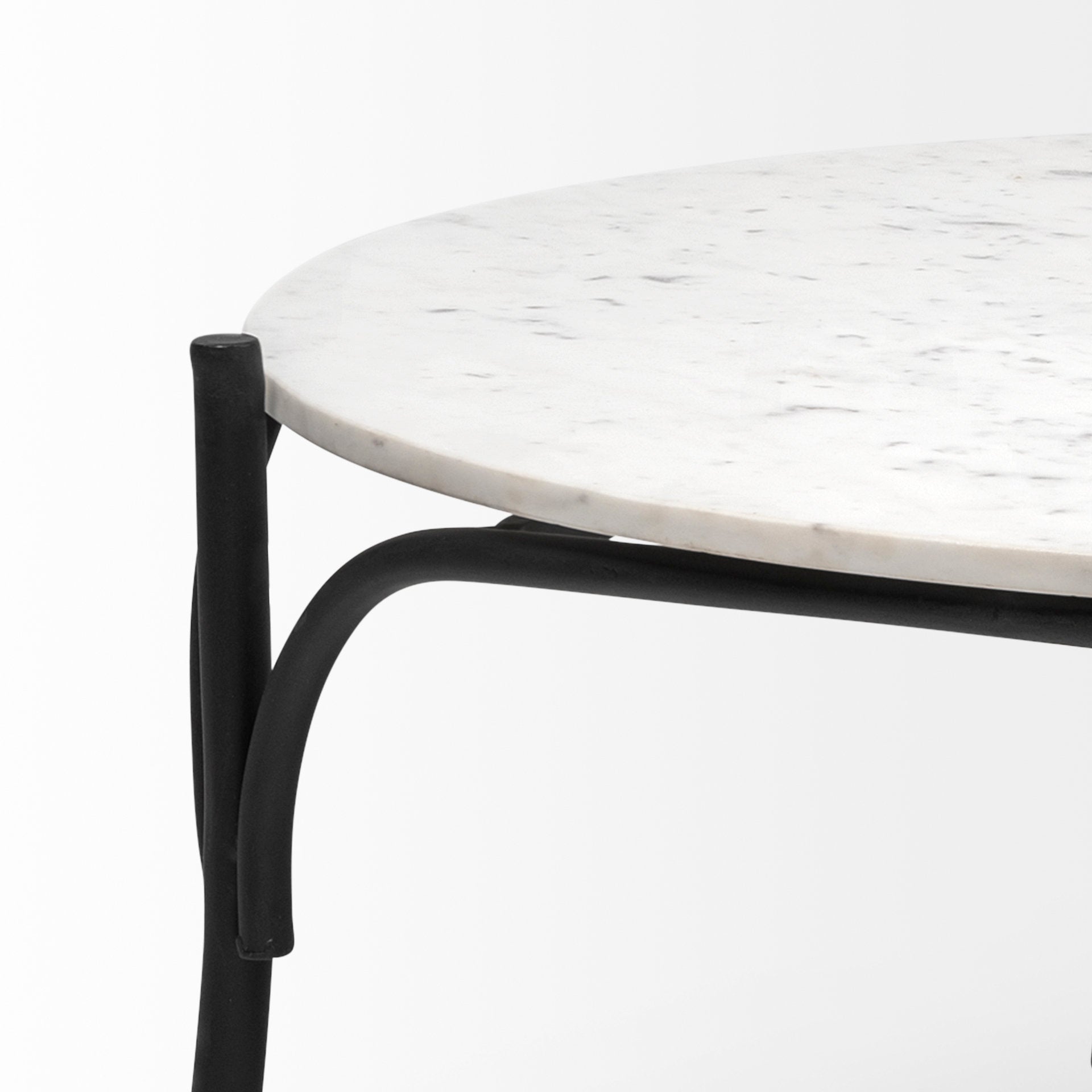 Etienne Coffee Table White Marble | Black Metal - coffee-tables