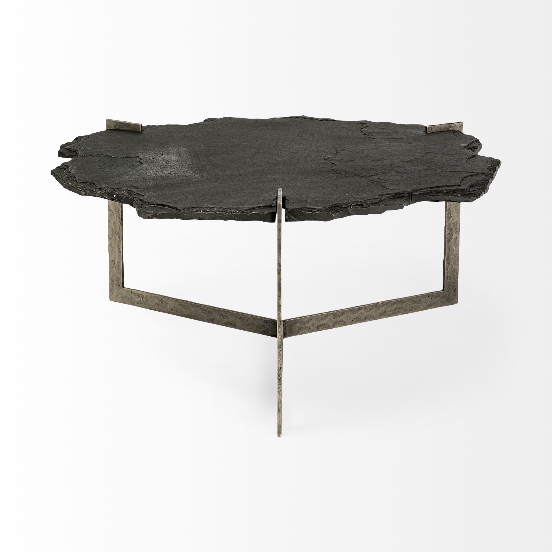 Shale Coffee Table Black Slate | Iron - coffee-tables