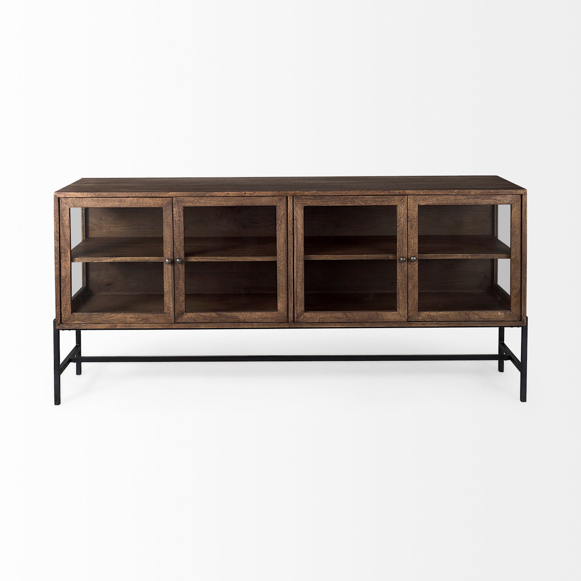 Arelius Sideboard Medium Brown Wood | Black Metal - sideboards-and-buffets